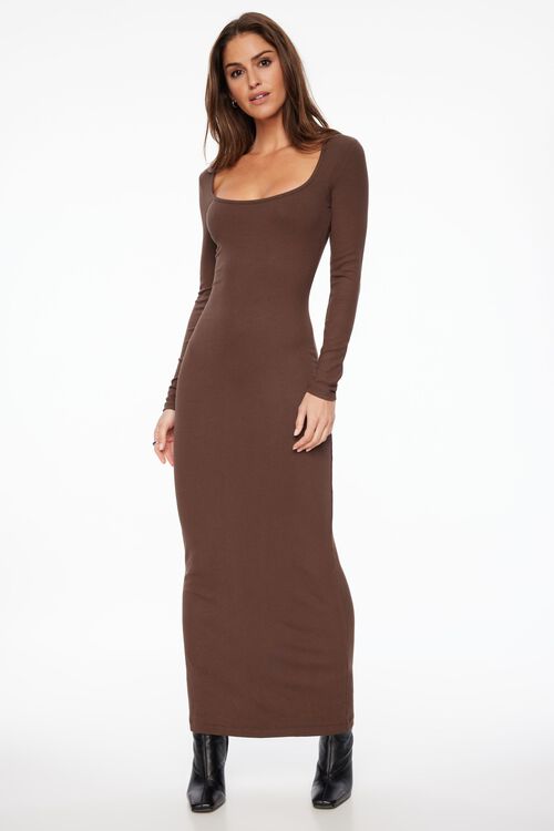 Selena Long Woolen Dresses Online Selena Long Sleeve Ribbed