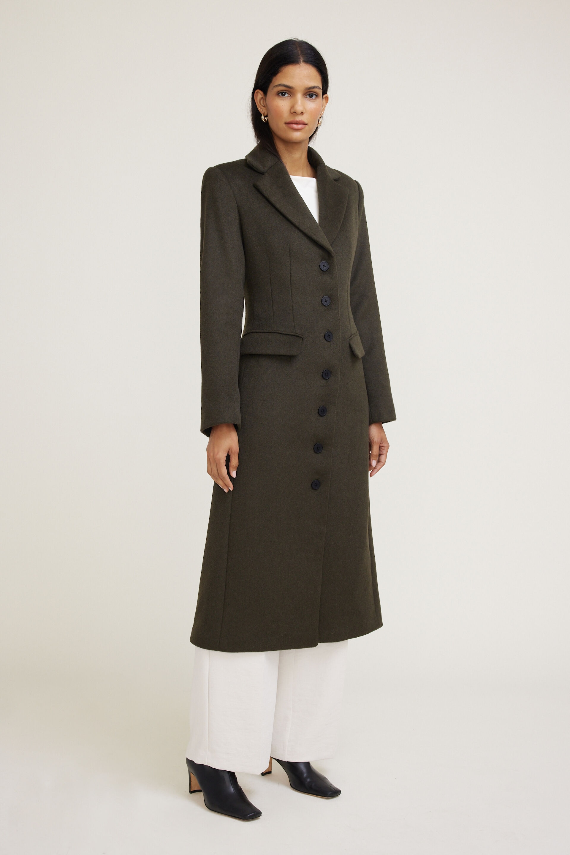 Cinched Wool Coat
