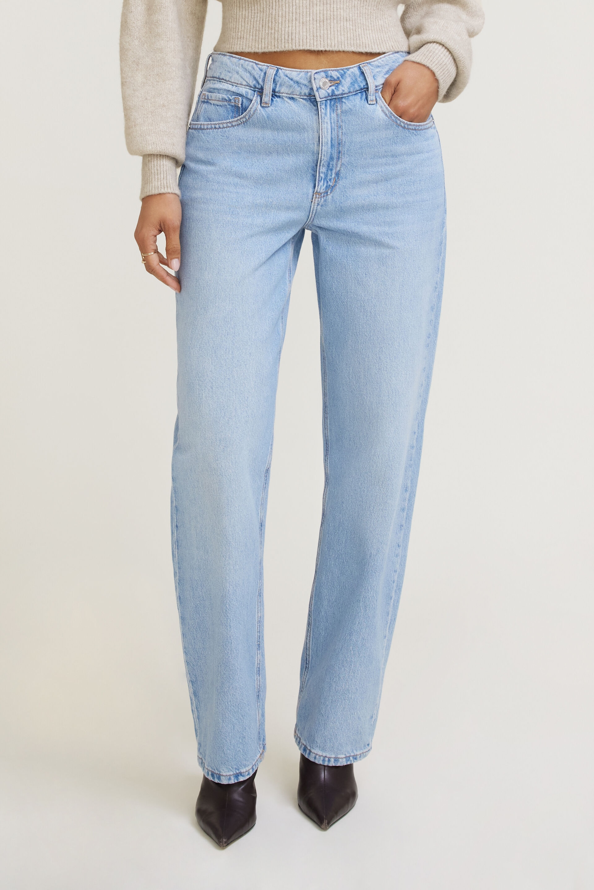 Mika Mid Rise Relaxed Straight Leg Jeans