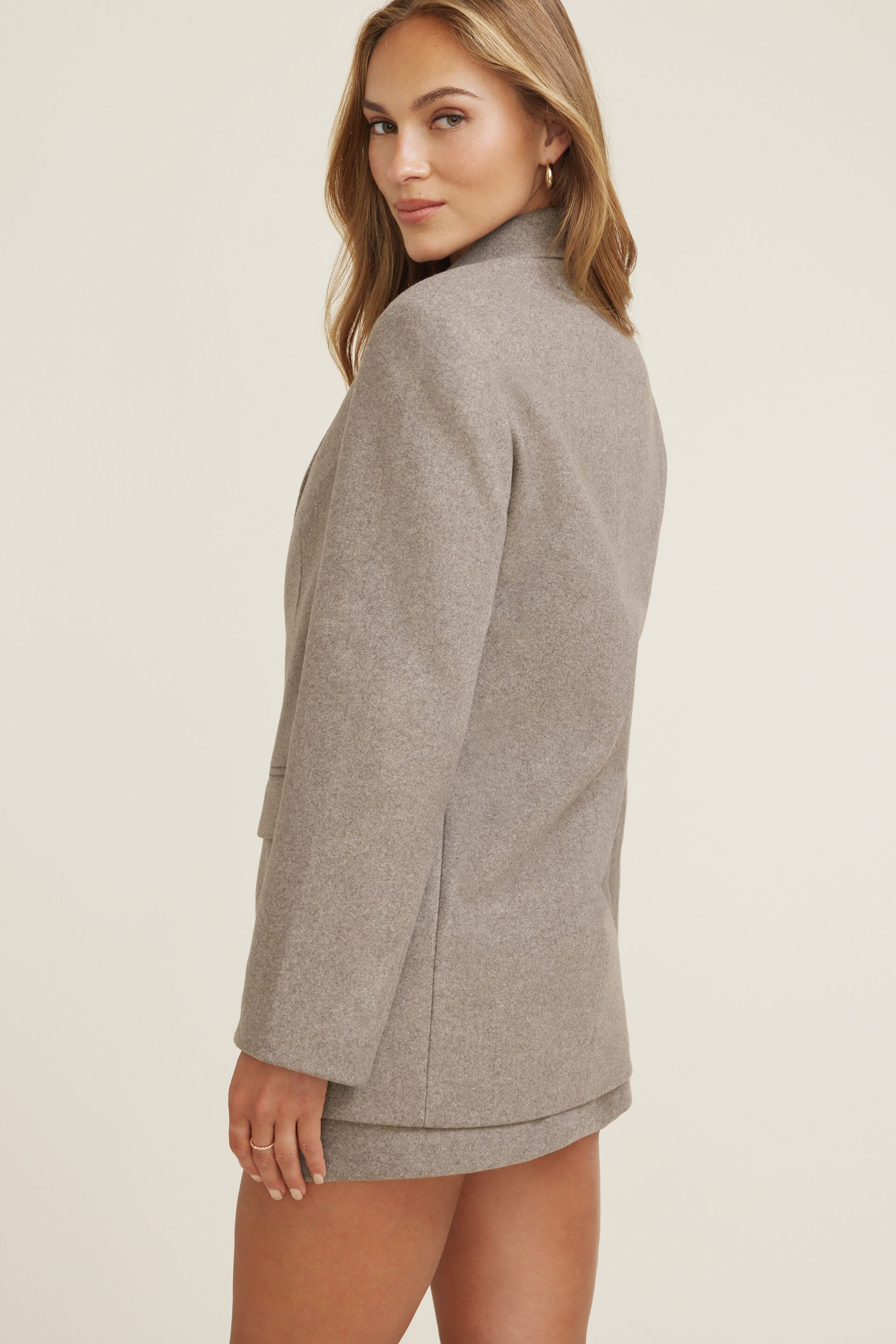 Oversized Melton Blazer