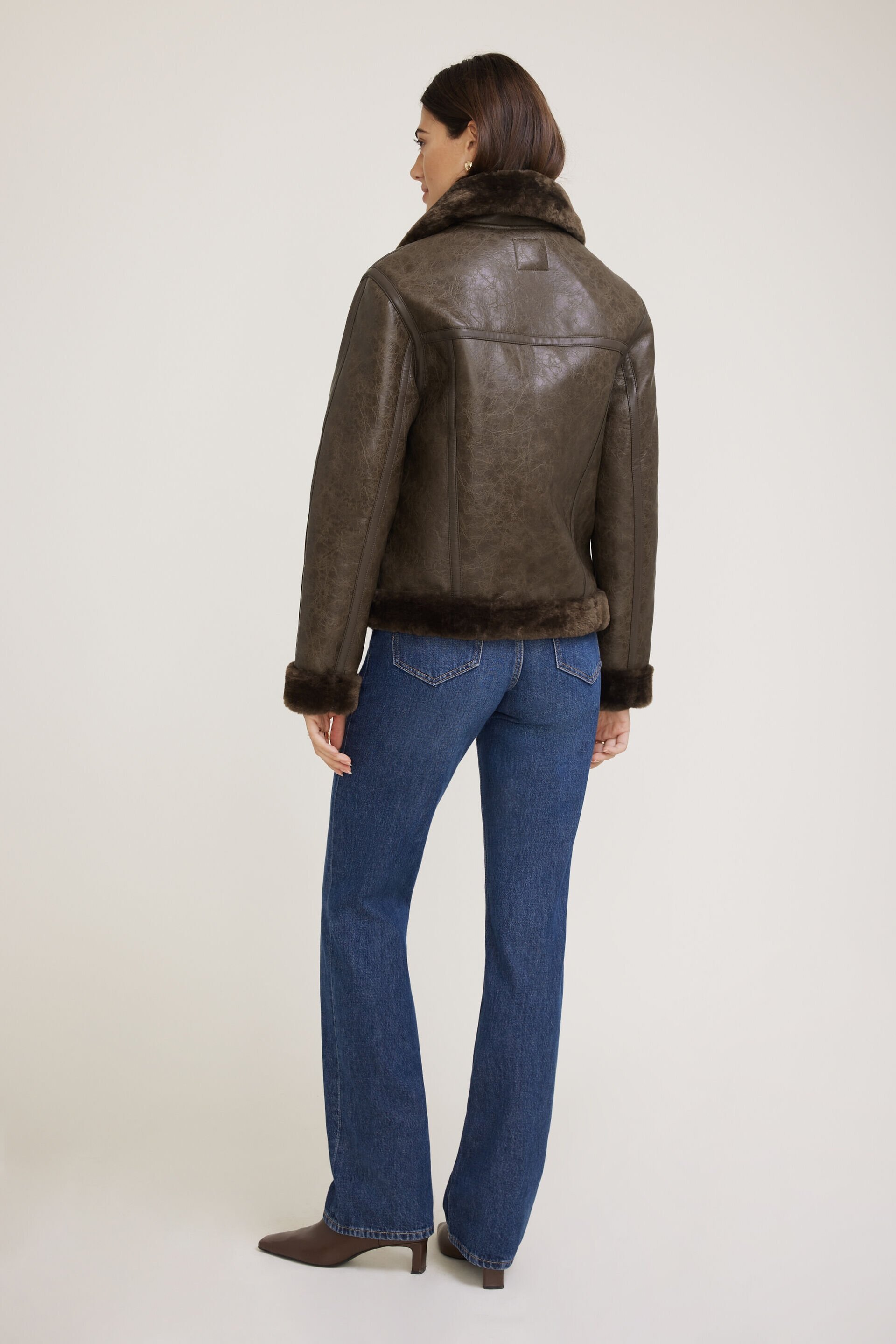 Faux Shearling Aviator Jacket