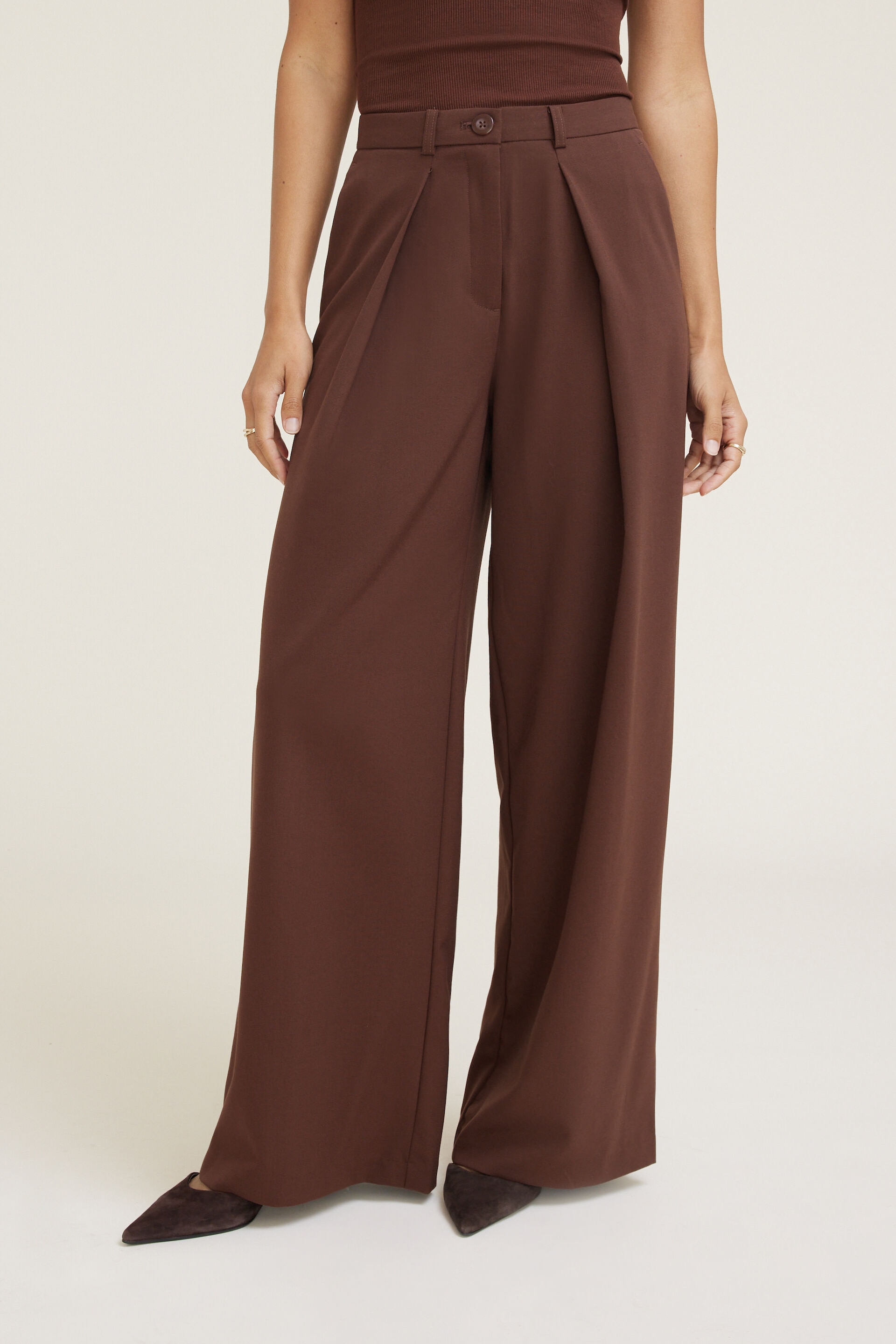 Pleated Wide Leg Pants