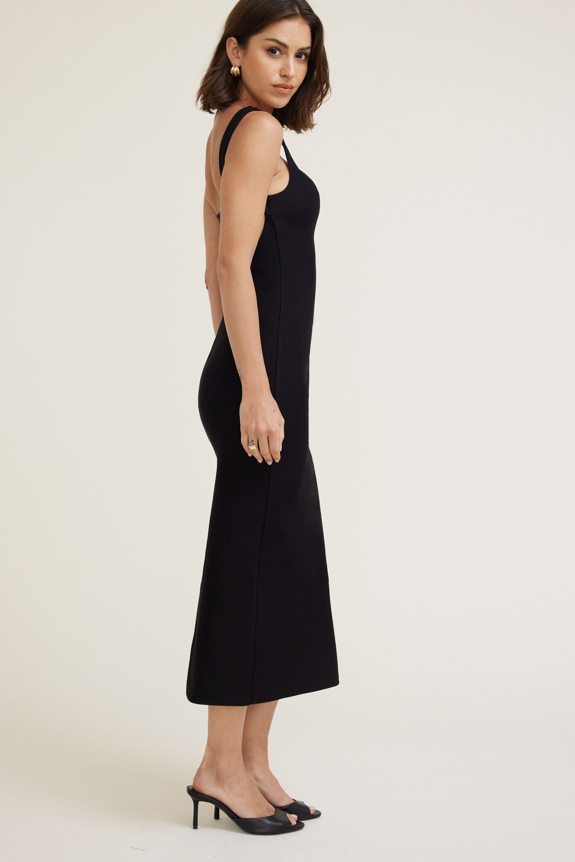 Open Back Ponte Maxi Dress