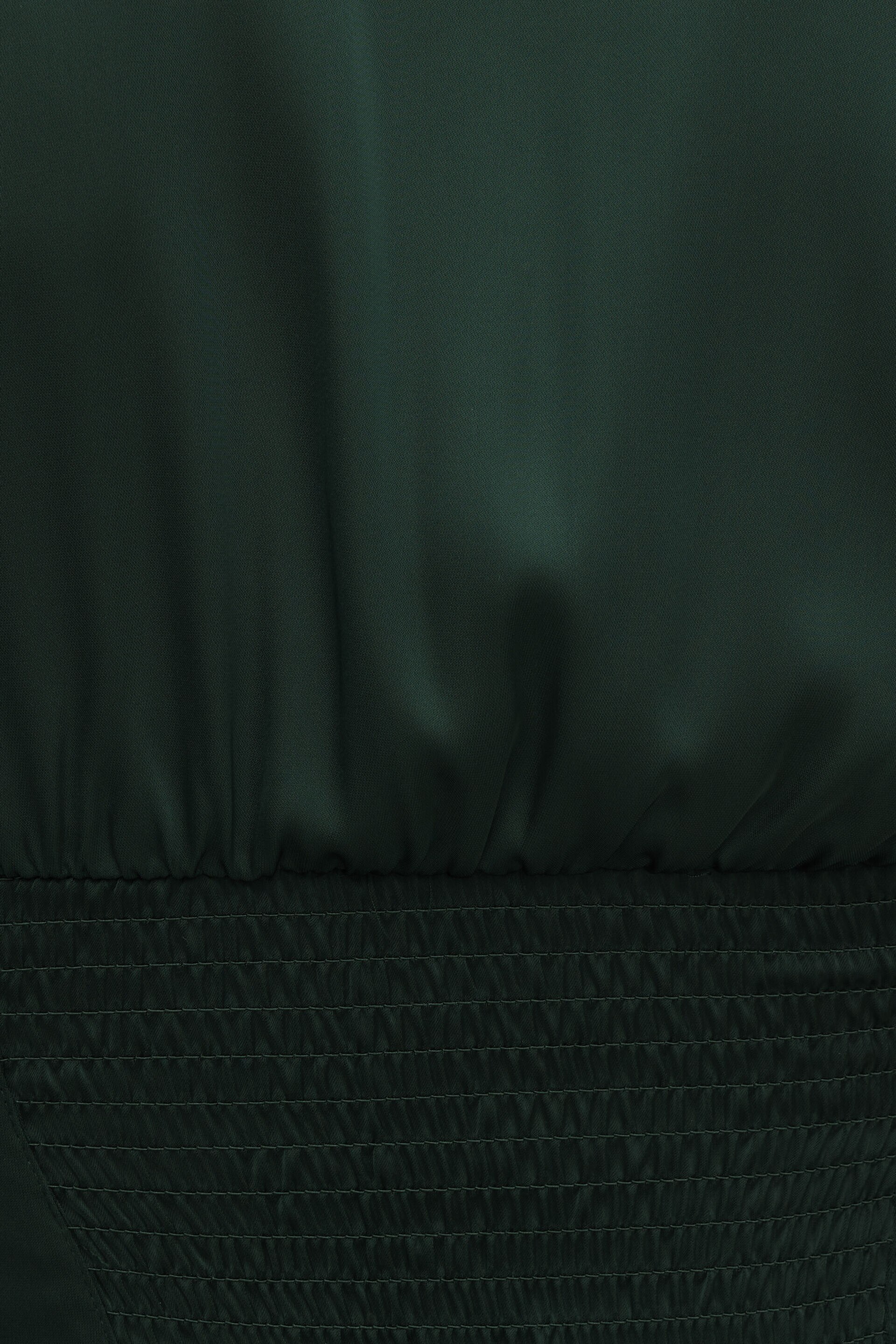 Draped V Neck Satin Blouse