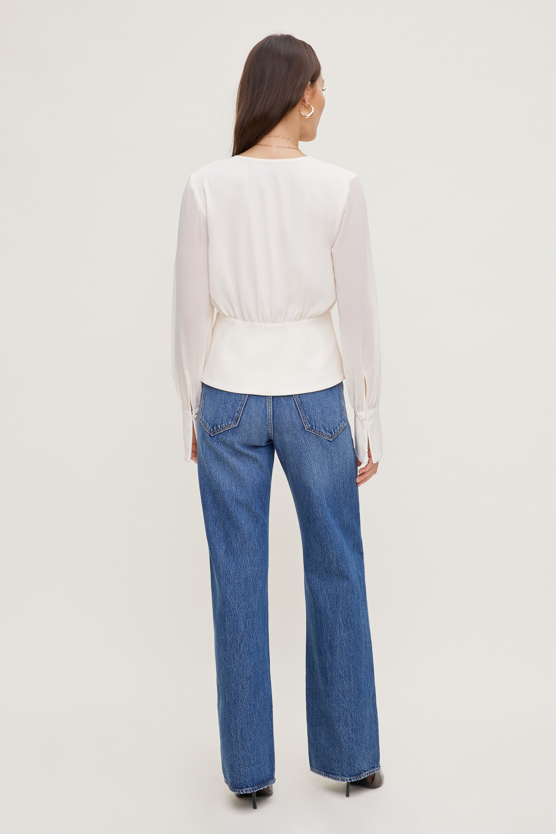 Blouse cache-cœur diaphane