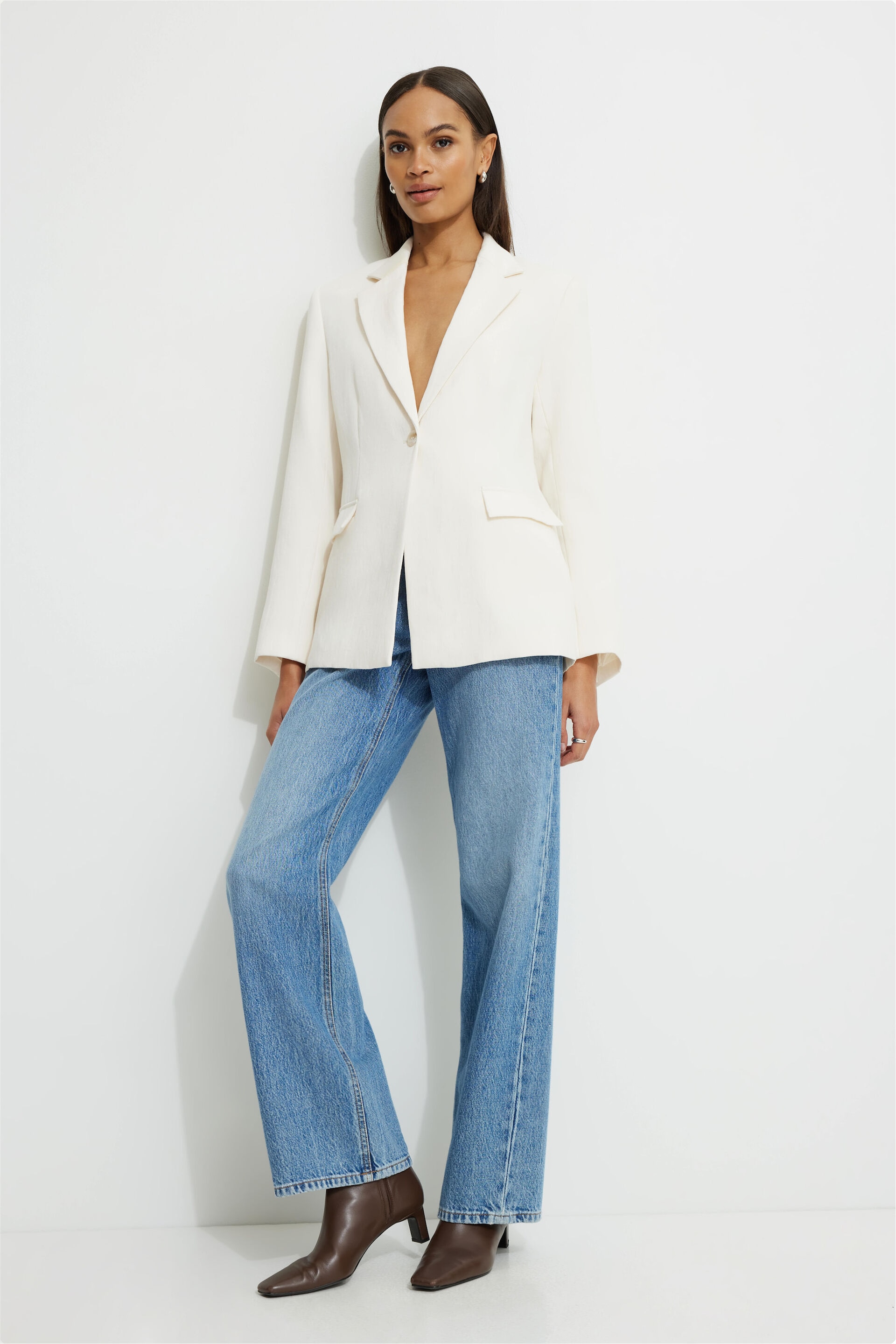 Veston droit à simple boutonnage