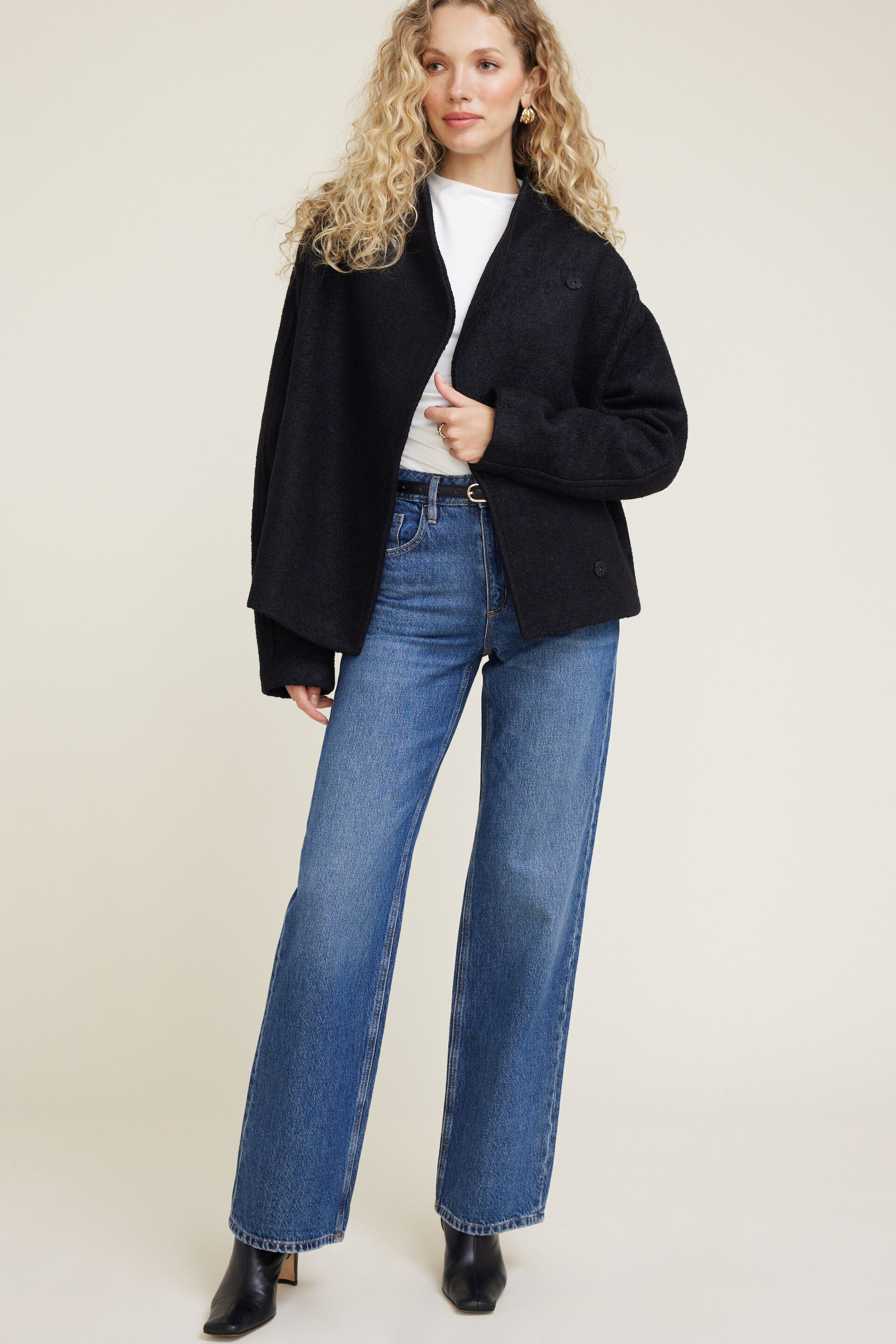 Blouson enveloppant en laine 