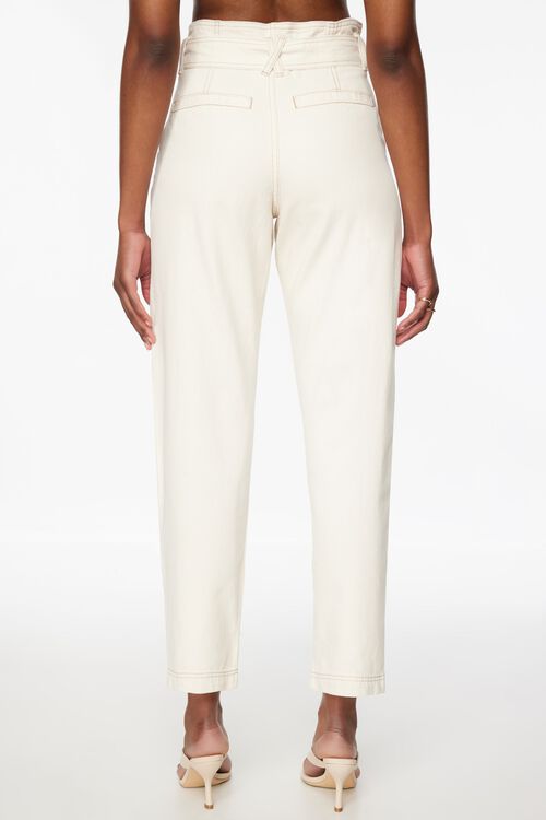 Claudia Paper Bag Mom Jeans Marshmallow White Alternative view # 2 of Dynamite Clearance Claudia Paper Bag Mom Jeans in Marshmallow White