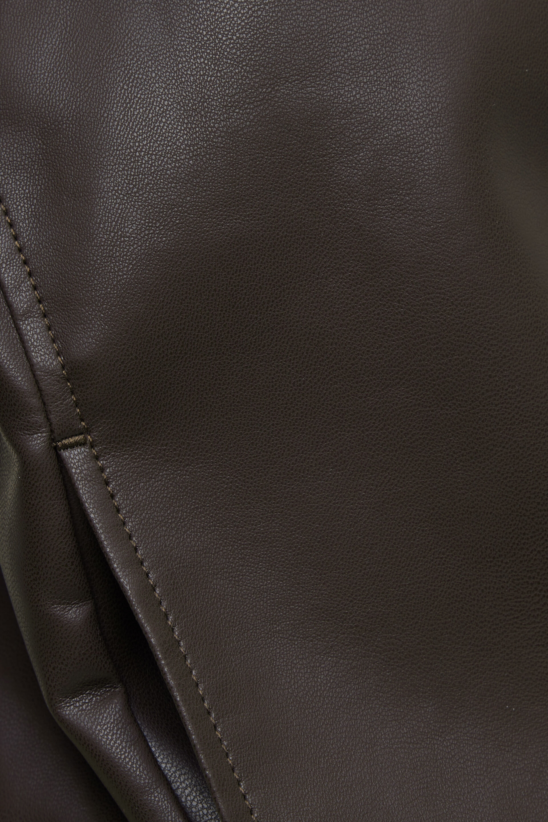 Oversized Faux Leather Bomber Jacket