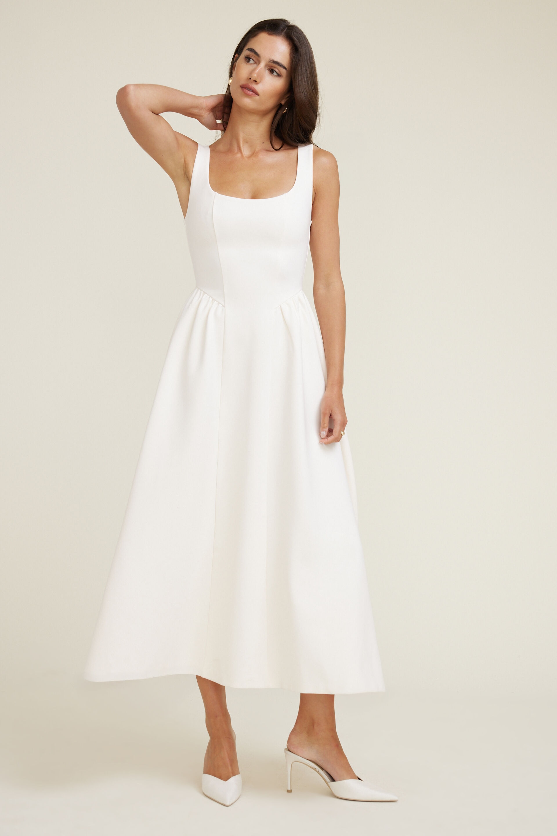 Scoop Flared Ponte Maxi Dress