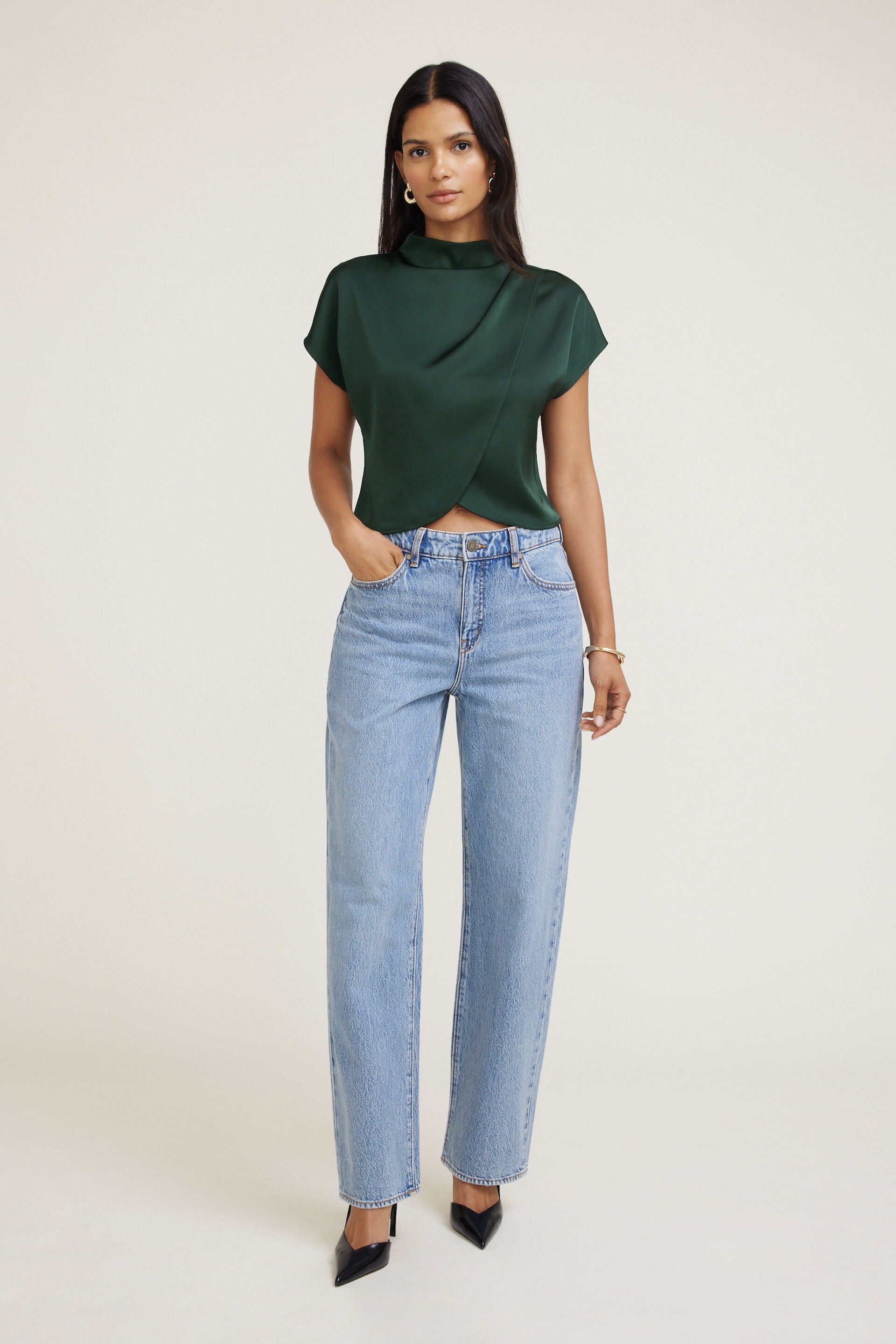 Layered Satin Blouse