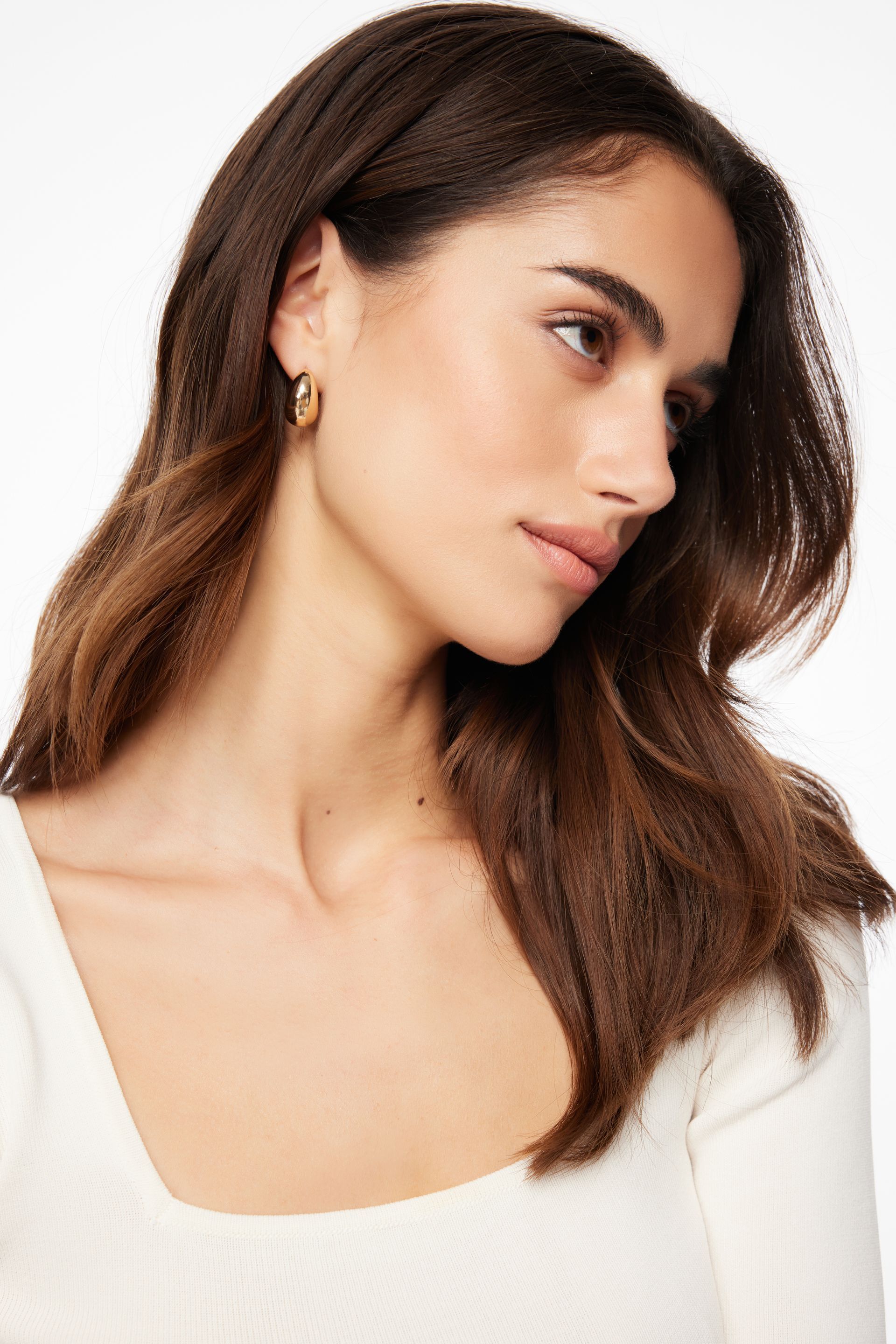 Chunky small gold hoop earrings — Militza Ortiz Jewellery