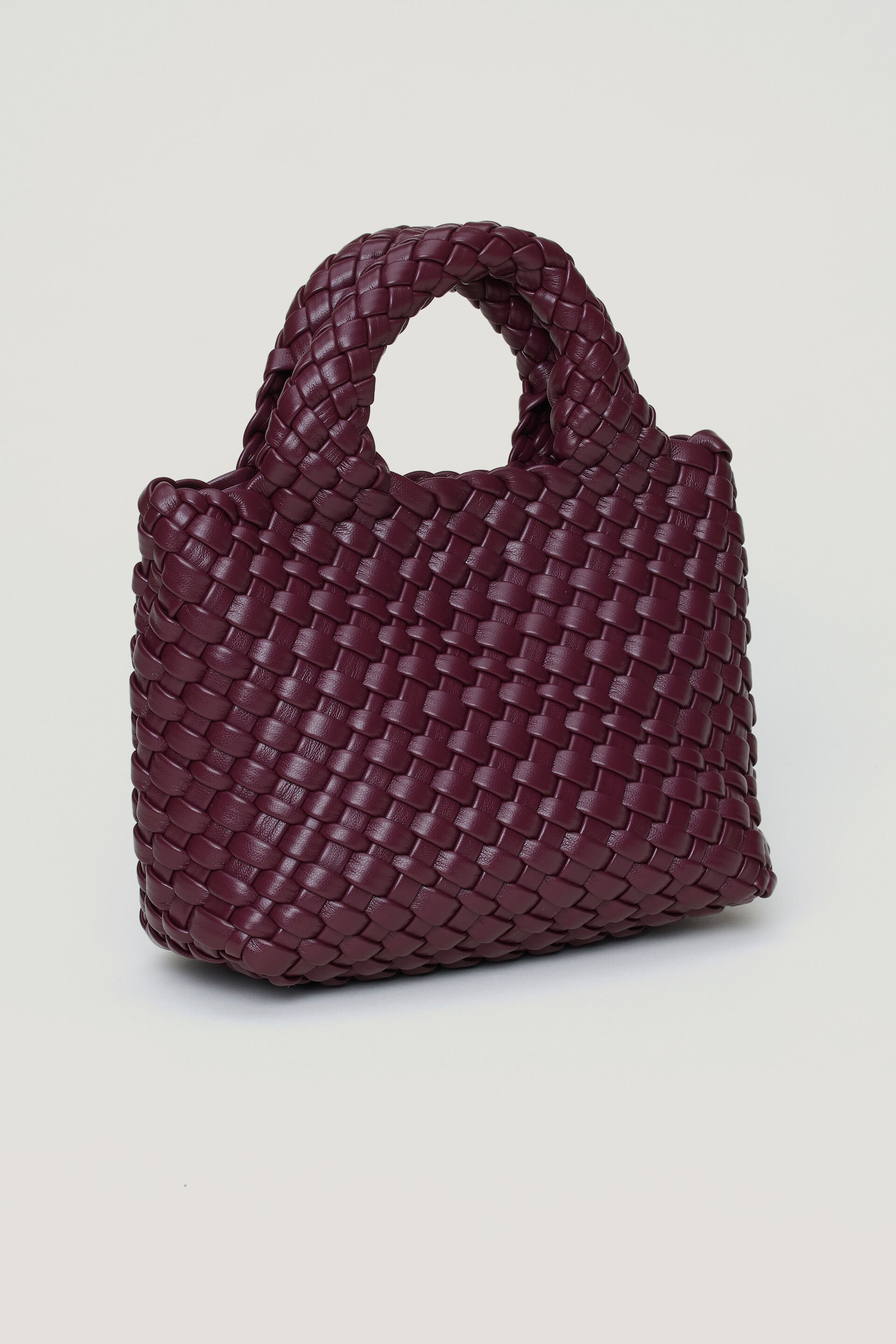 Mini Woven Faux Leather Tote