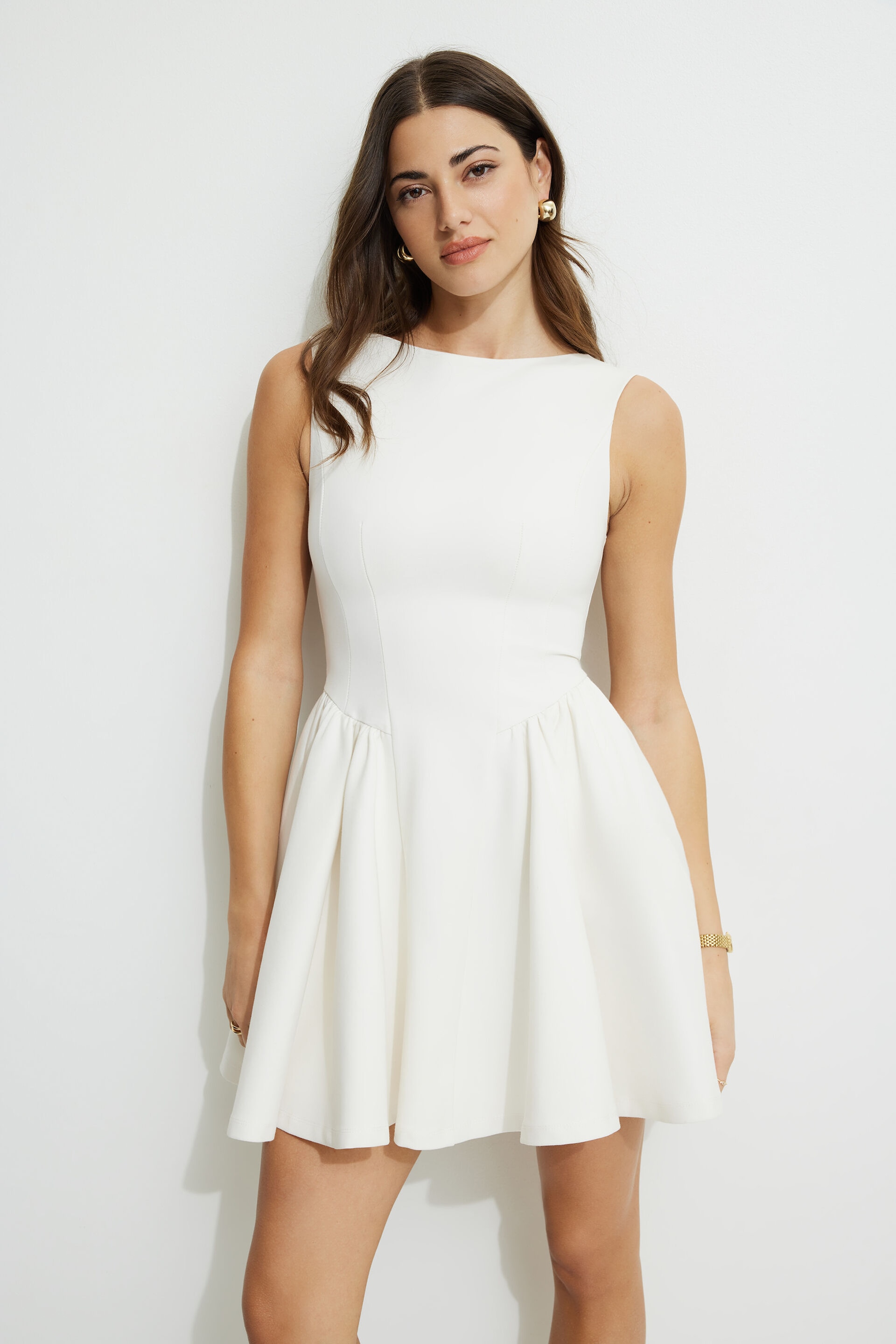 Kerina Flared Ponte Mini Dress