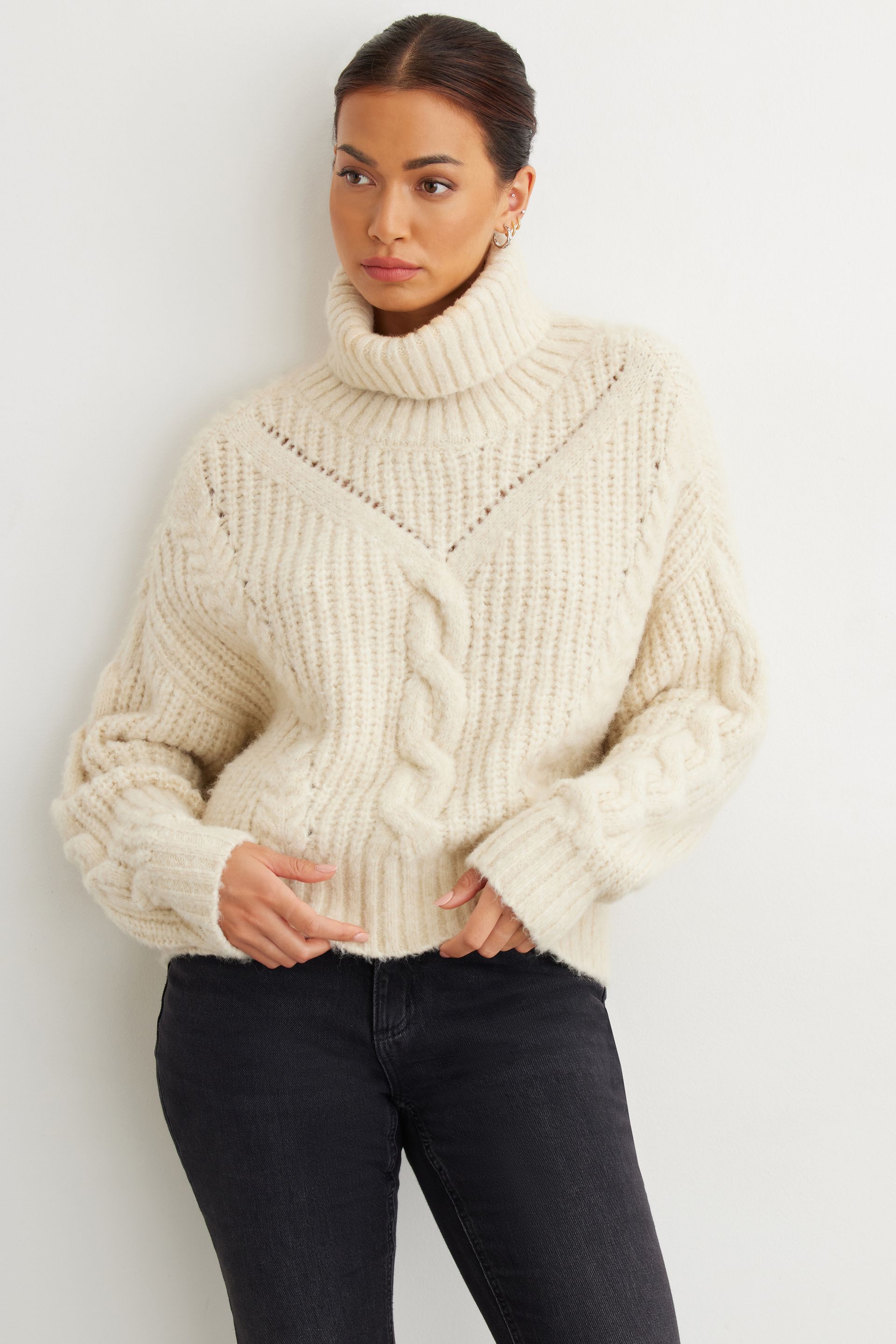 Cable Knit Turtleneck Sweater Brobei | Dynamite