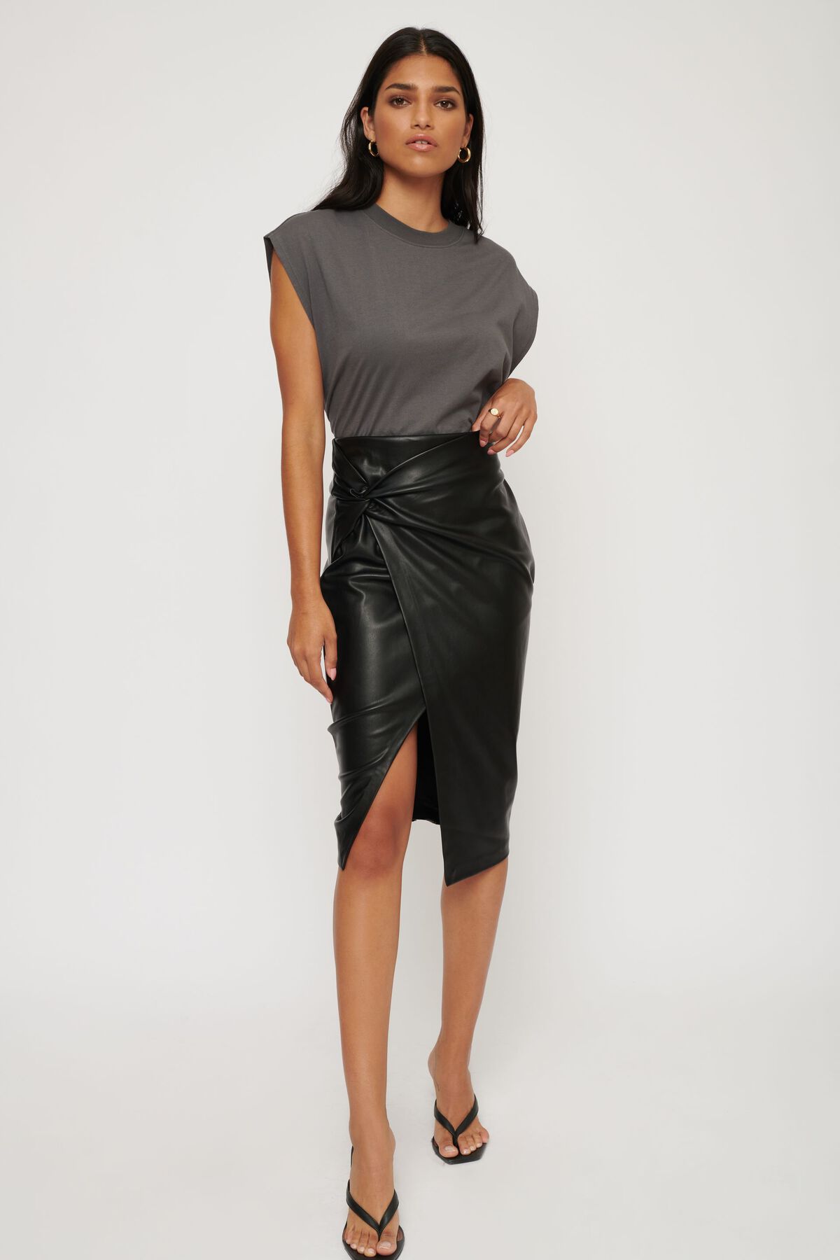 Dynamite Parker Faux Leather Skirt. 1
