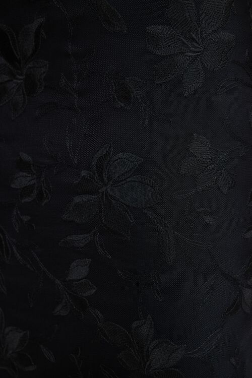 Alternative view # 3 of Dynamite Going Out Bottoms Alana Embroidered Midi Skirt in Jet Black