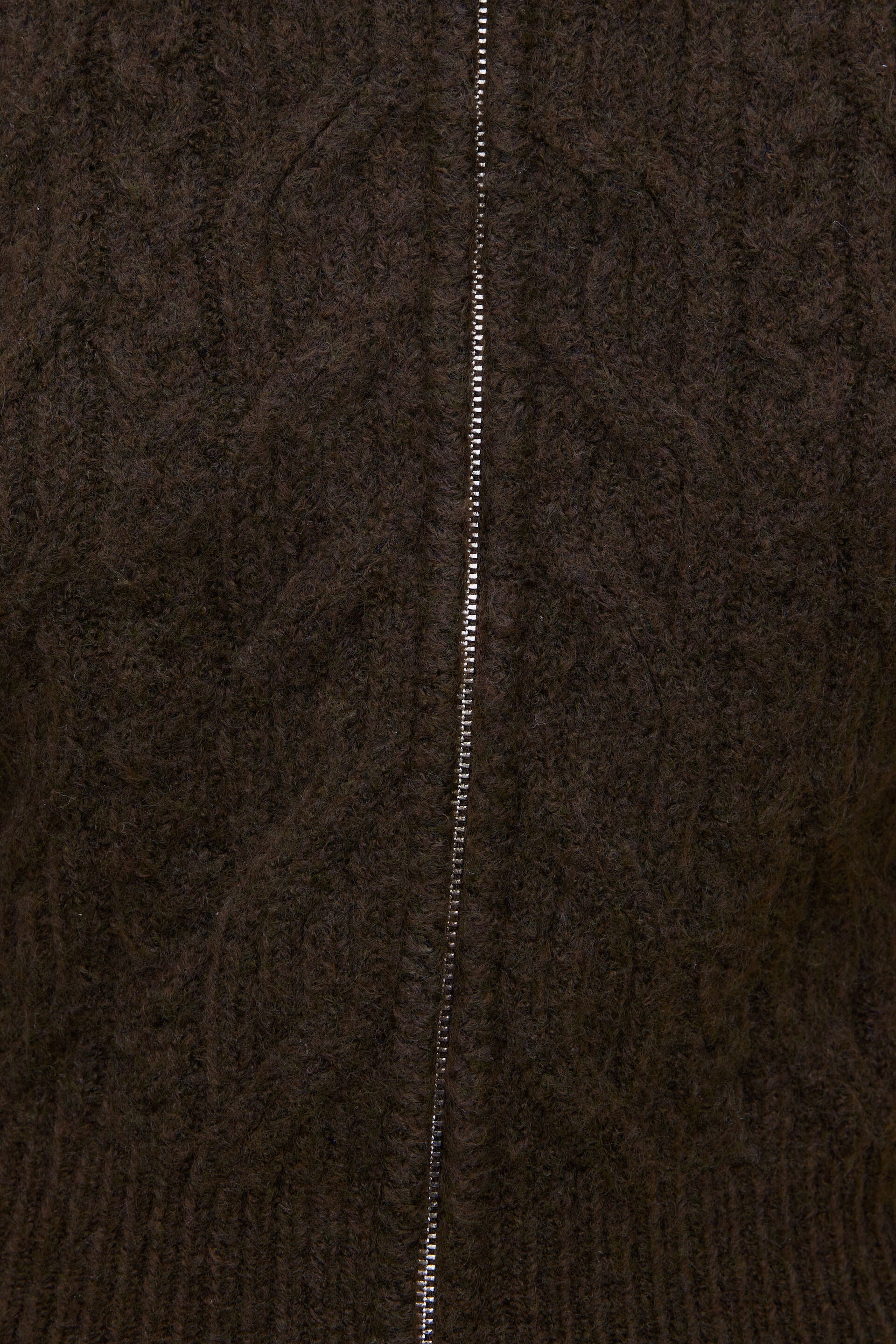 Cable Knit Zip Up Sweater