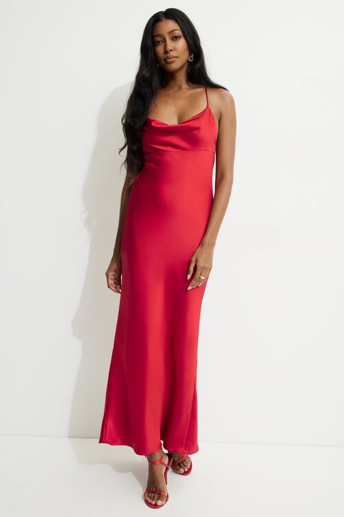 slip satin red bridesmaid dresses