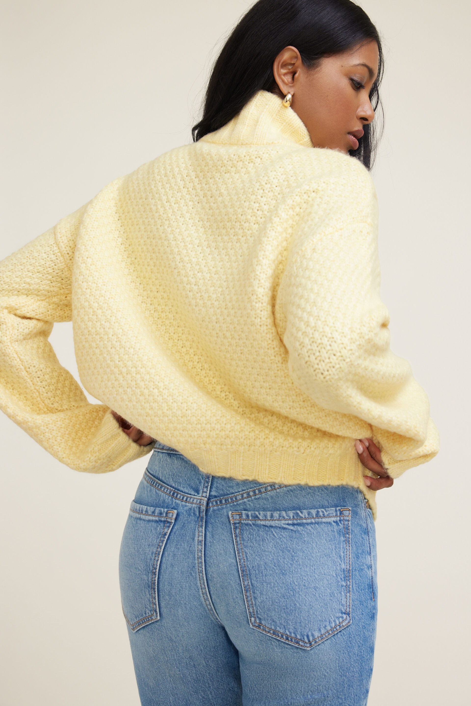 Sasha Cable Knit Funnel Neck Sweater