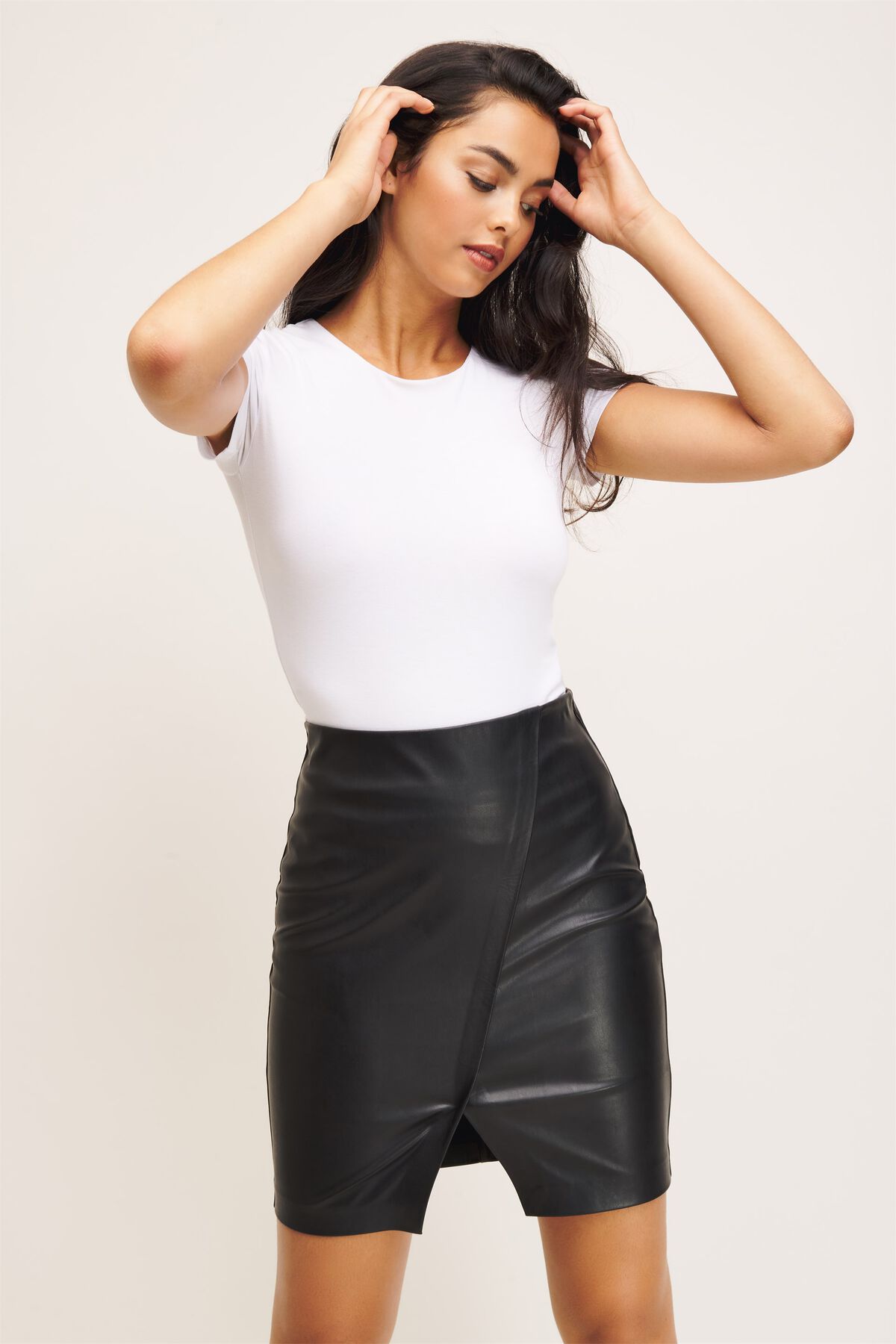 Faux Leather Mini Skirt Black Dynamite