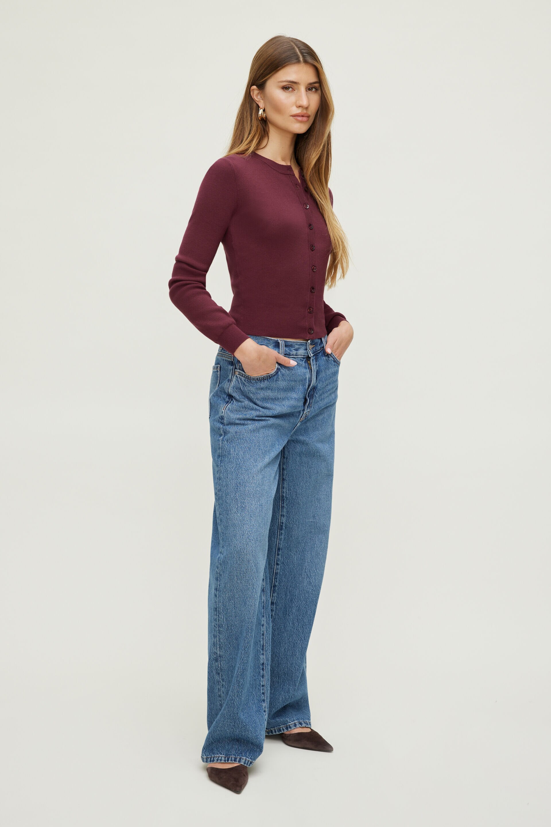 Cardigan à col rond Rebecca