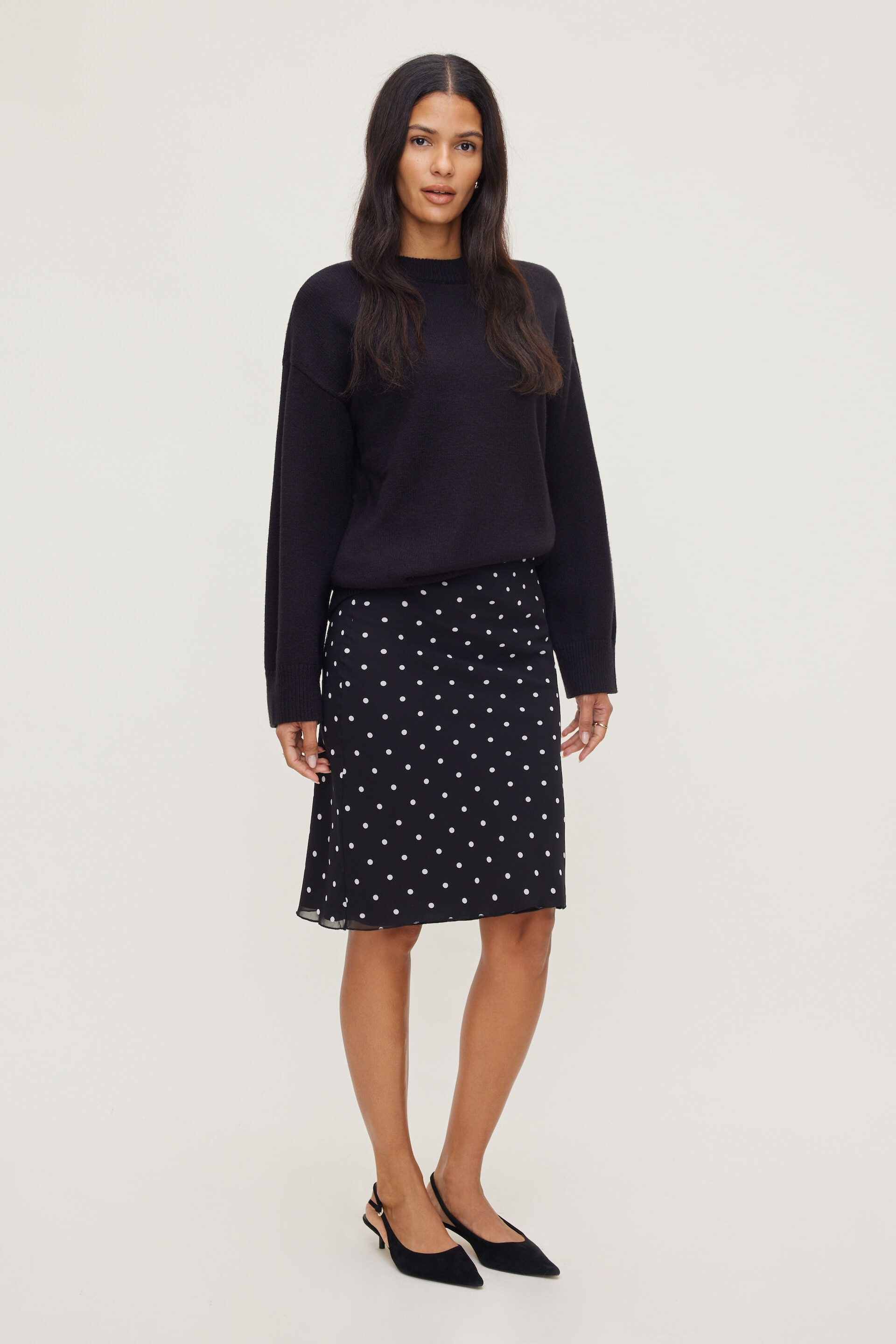 Polka Dot Midi Skirt