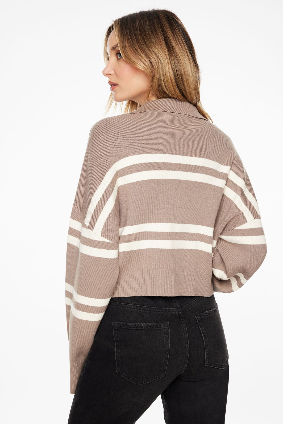 Dynamite Cropped Polo Sweater. 2
