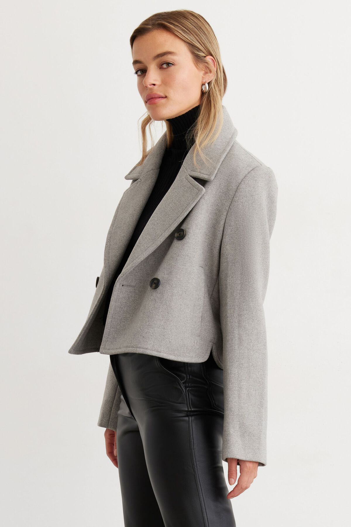 Dynamite Cropped Peacoat. 3