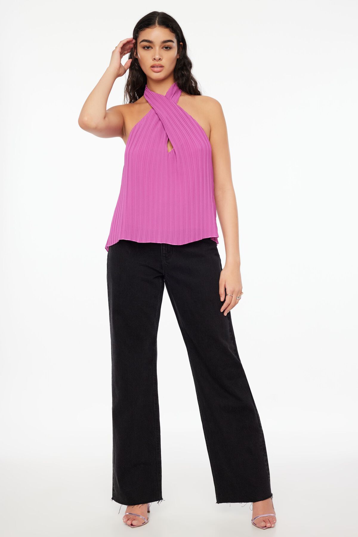 Dynamite Halter Pleated Top. 2