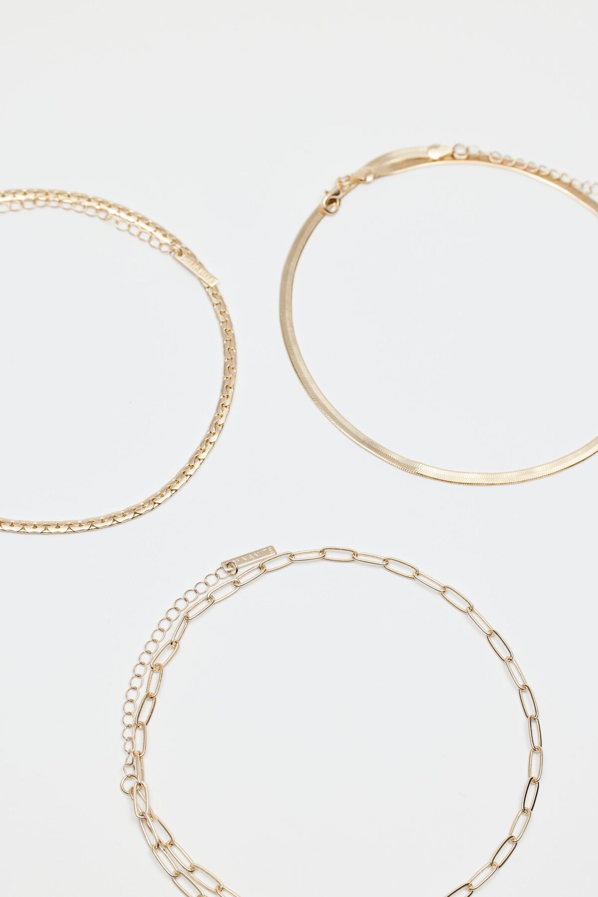 Dynamite Layered Paperclip, Snake & Flat Chain Necklace. 4