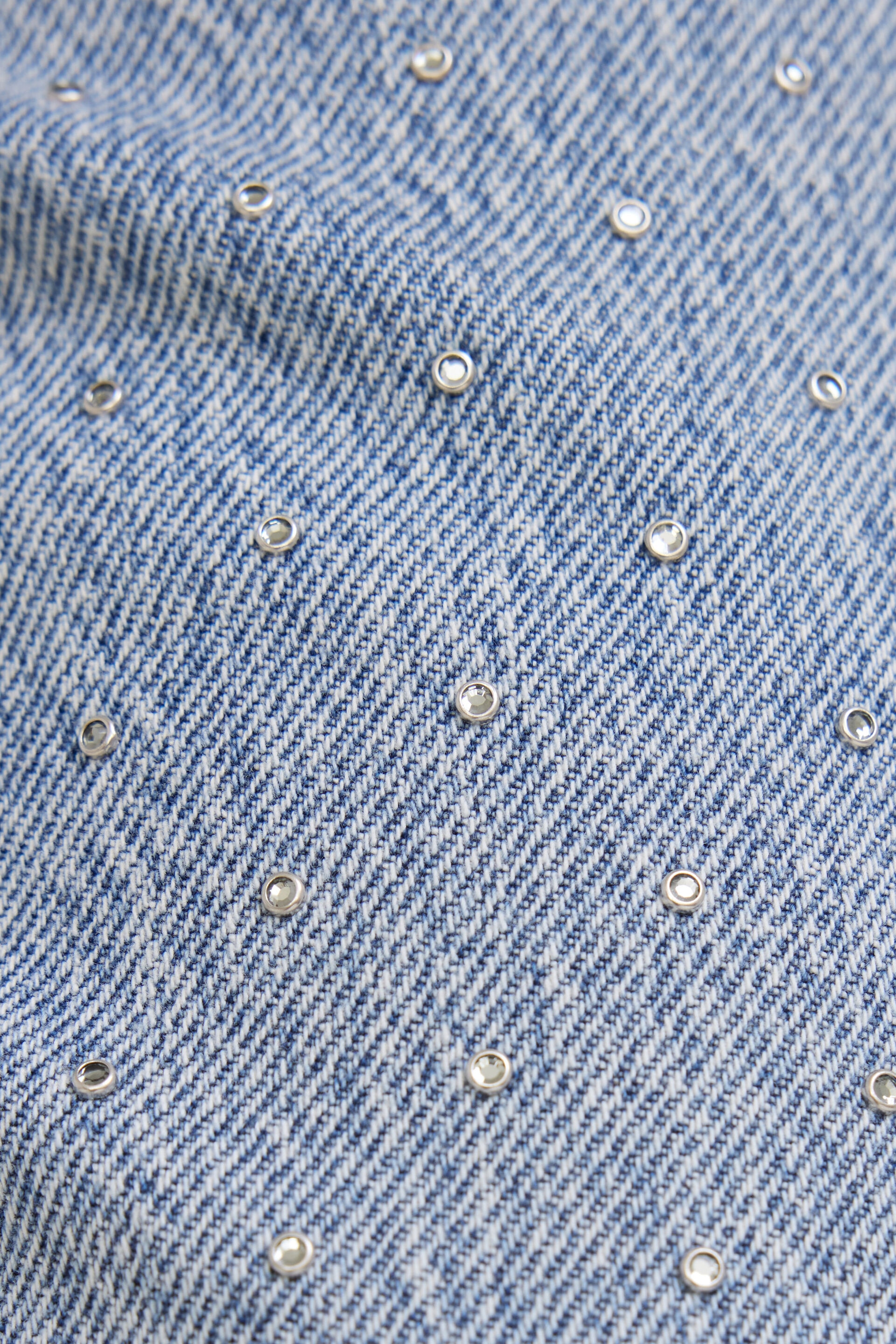 Mika Rhinestone Mid Rise Relaxed Straight Leg Jeans