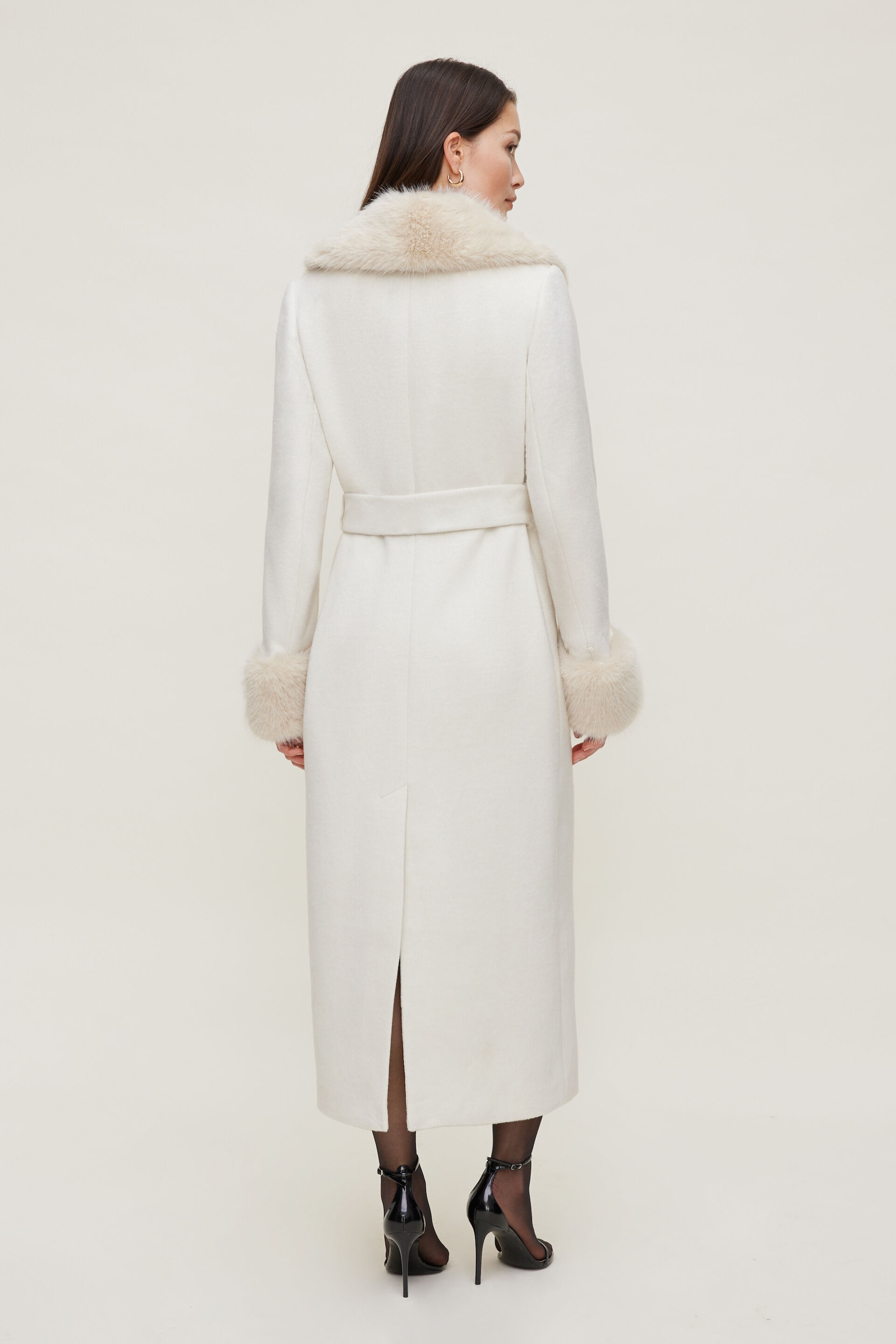 Faux Fur Trim Wool Coat