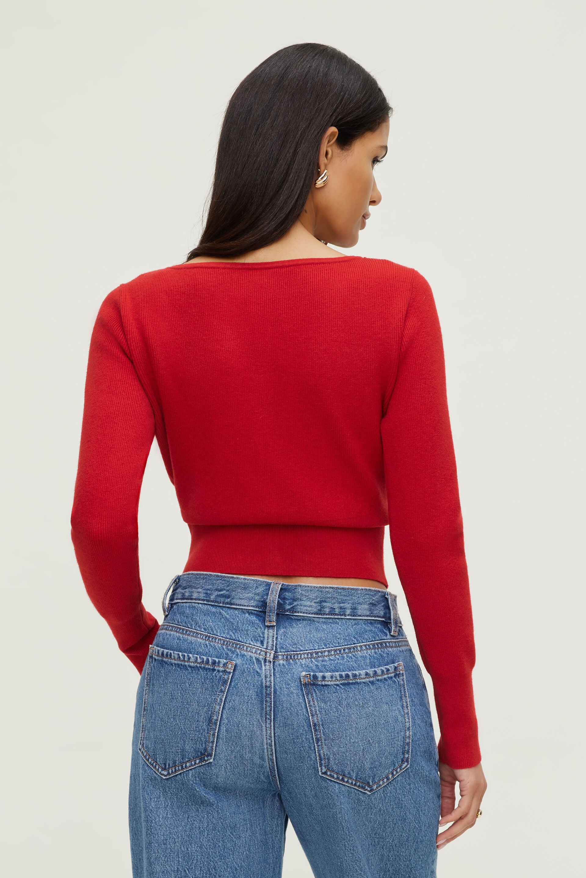 Cardigan côtelé à ourlet cintré Sara