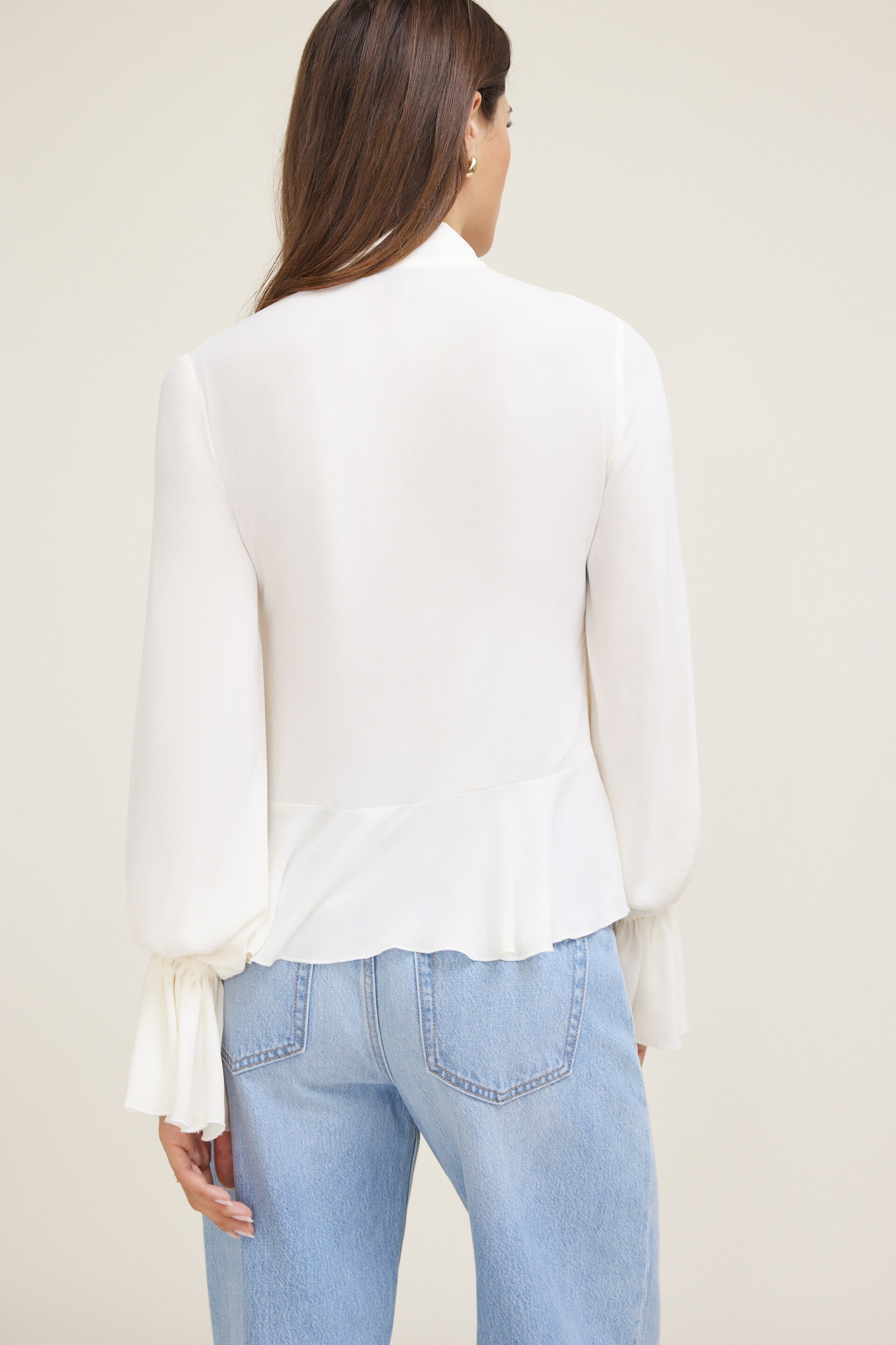 Tie Neck Crepe Blouse