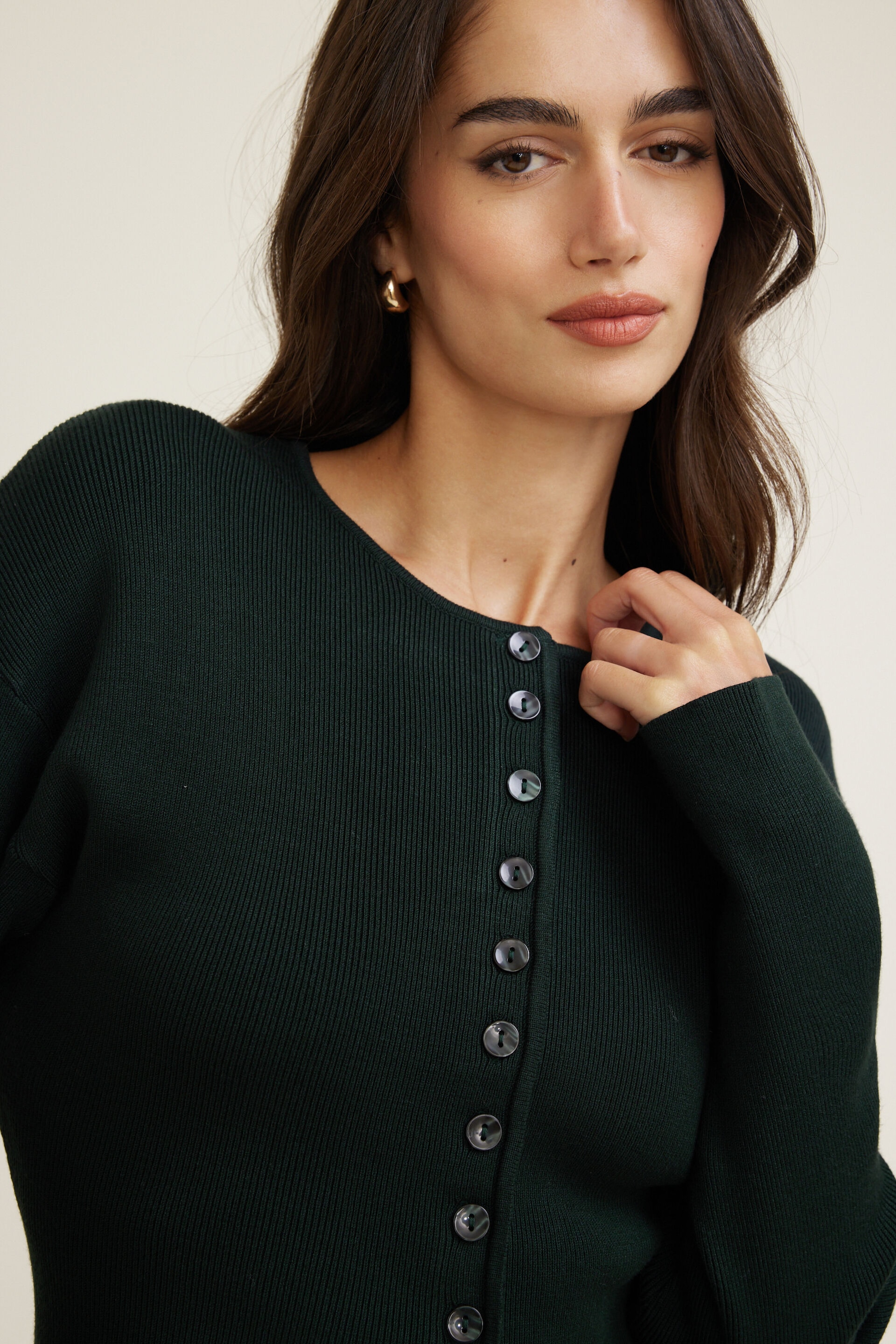 Fitted Drop Shoulder Cardigan