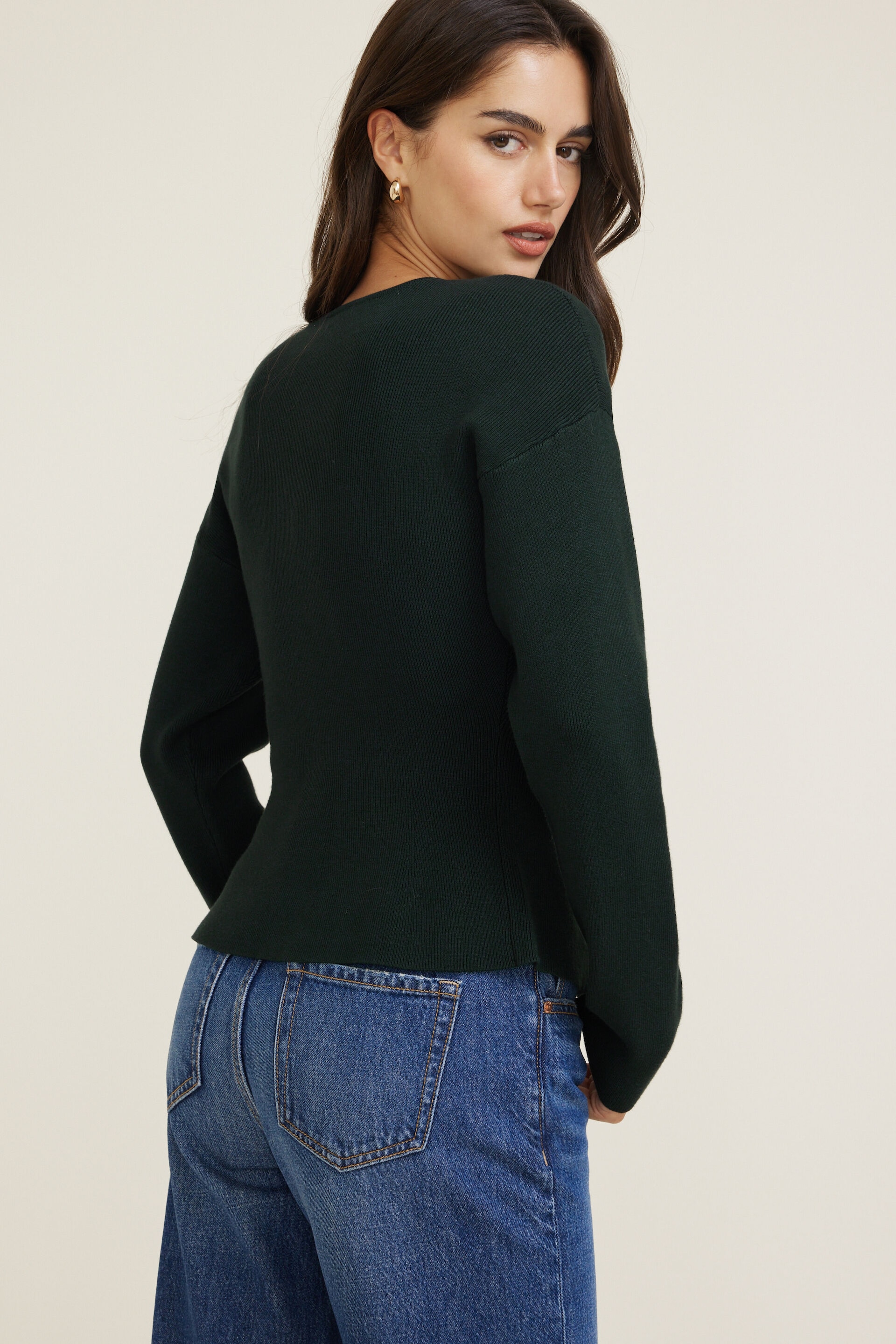 Fitted Drop Shoulder Cardigan