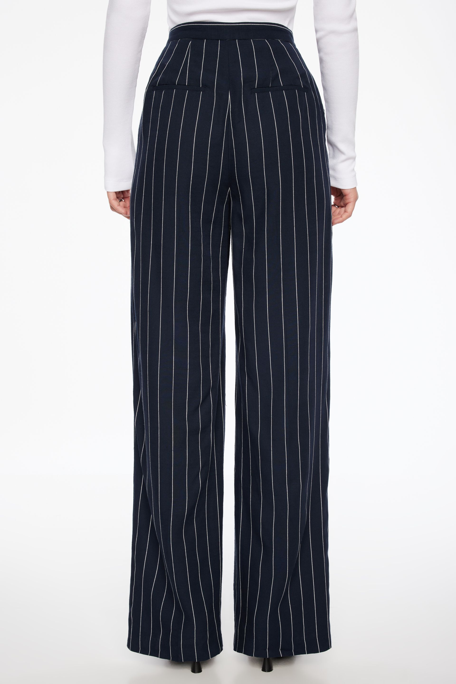 パンツ baggy stripe slacks navy normcore パンツ baggy stripe slacks navy normcore Super baggy striped