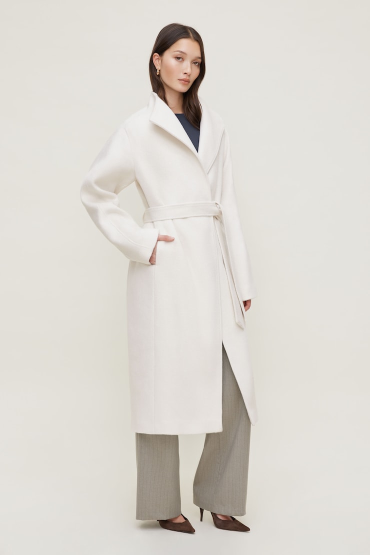 Belted Wool Wrap Coat