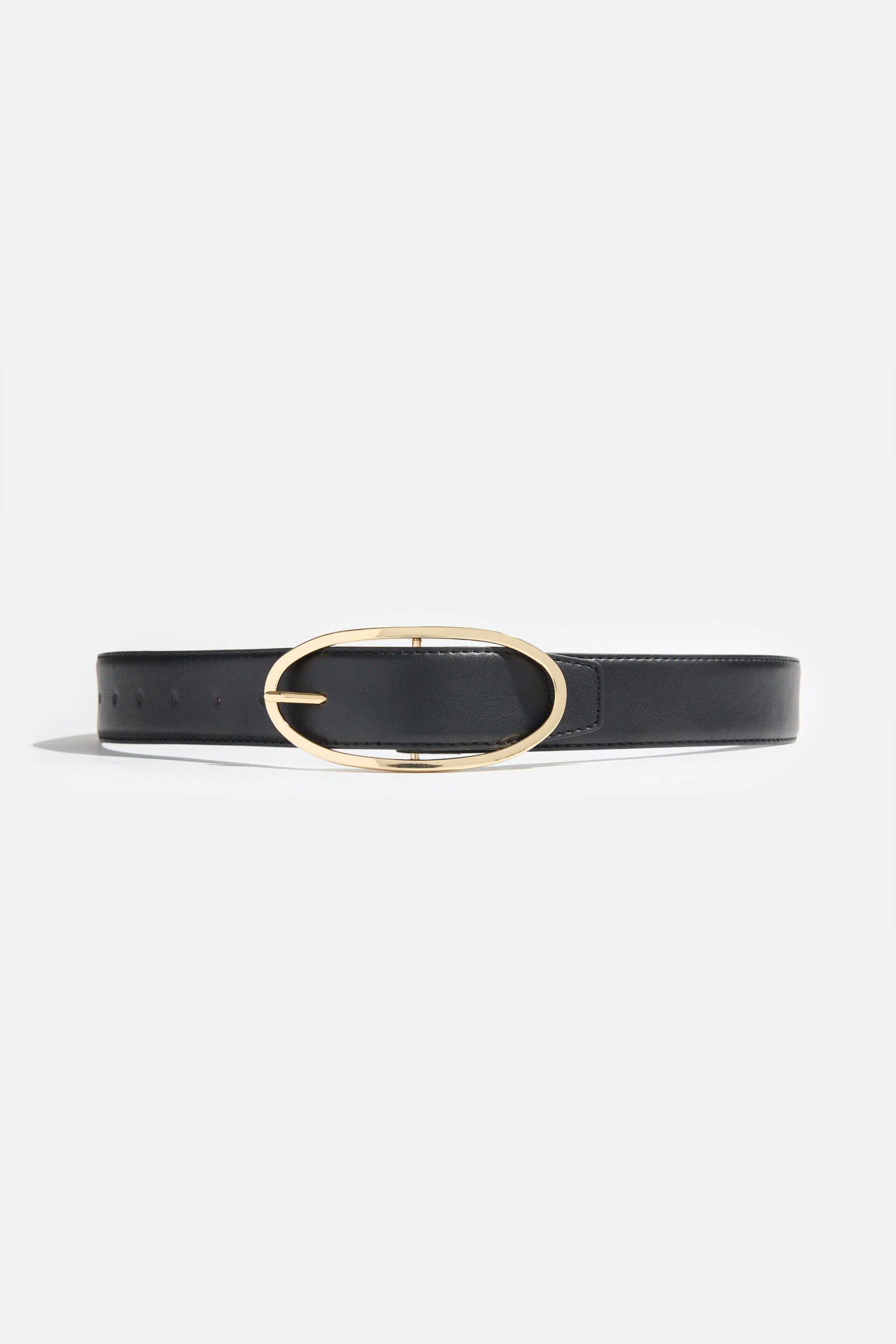 Oval Slim Faux Leather Belt
