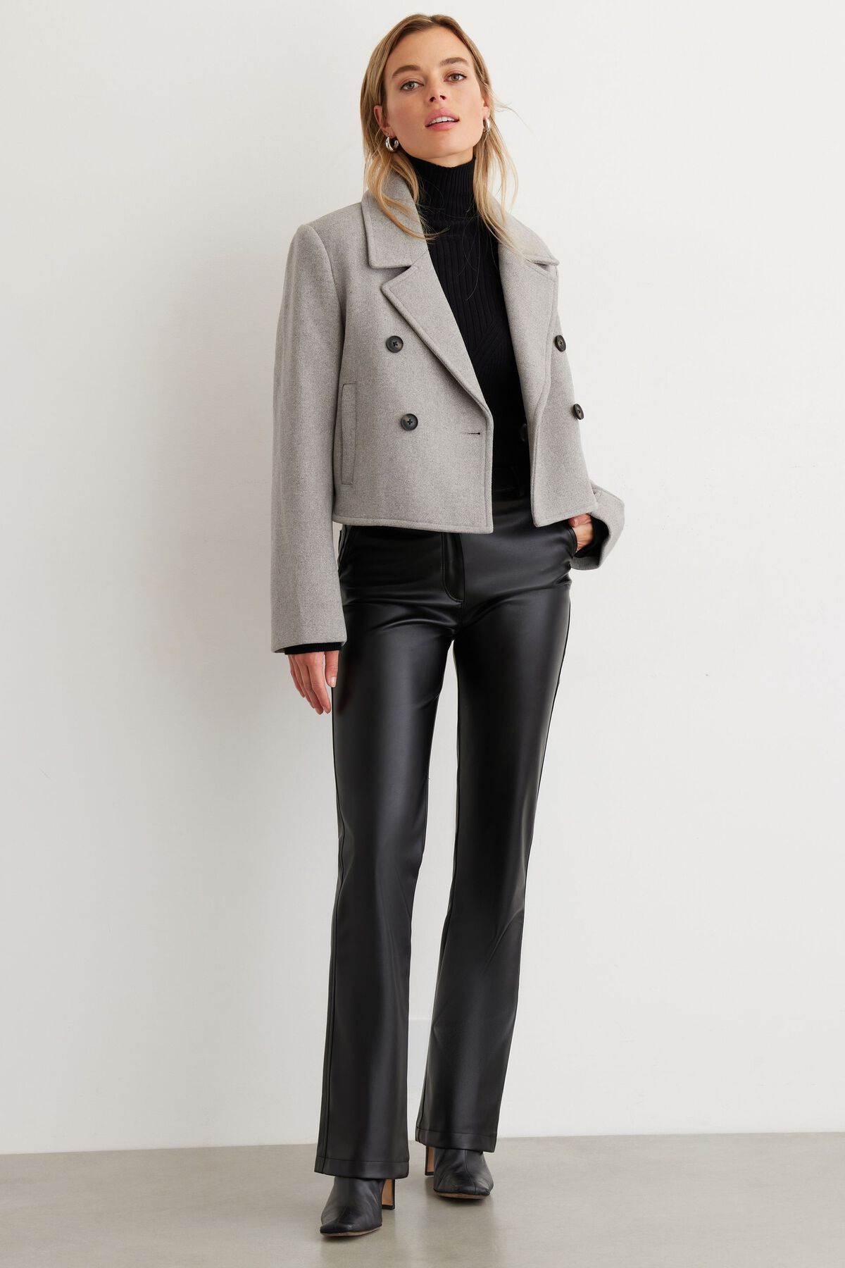 Dynamite Cropped Peacoat. 1