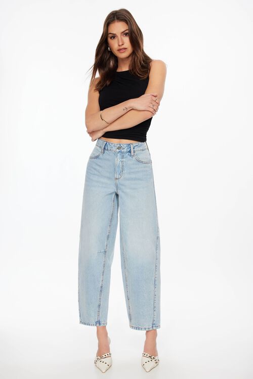 Blair High Rise Barrel Leg Jeans Blue Dynamite
