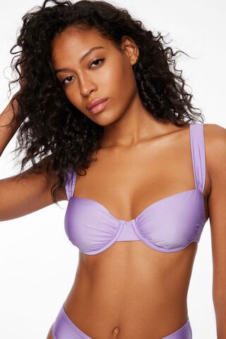 Ruched Underwire Bikini Top Purple