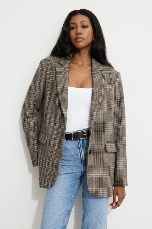 Diana Plaid Oversized Blazer