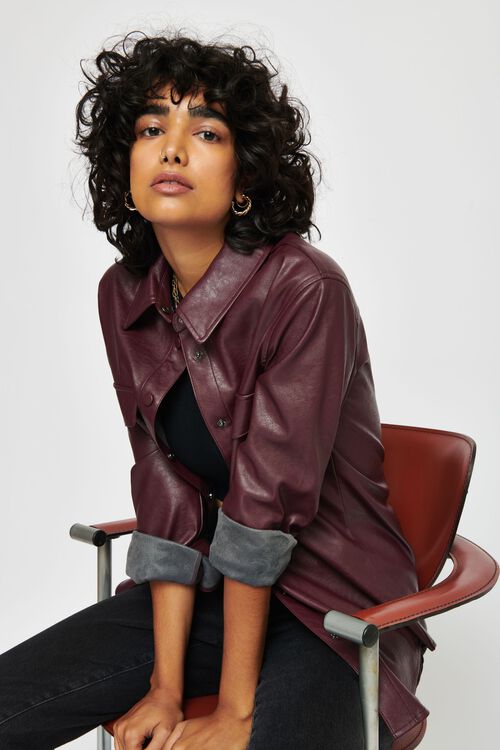 Brooklyn Faux Leather Shacket