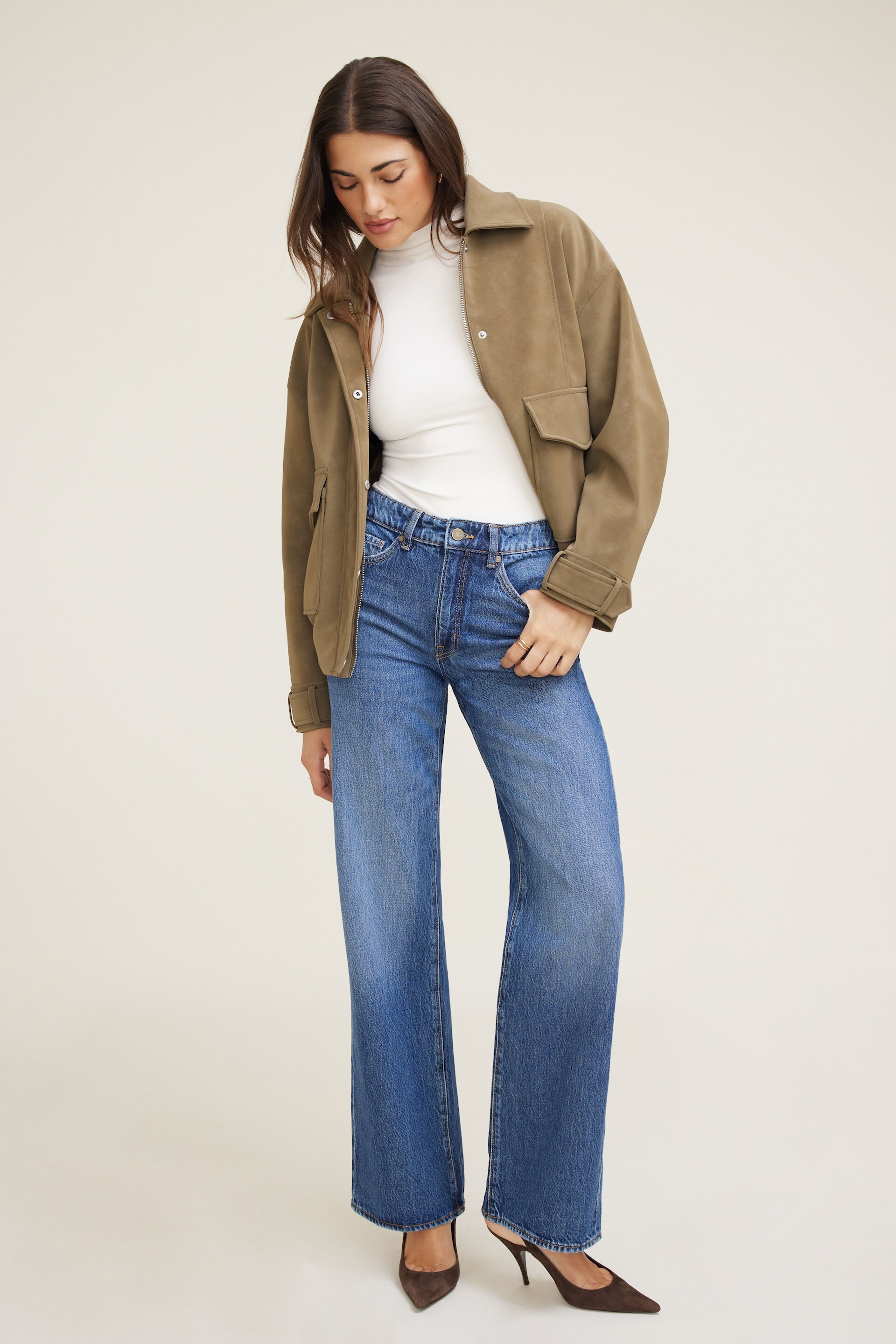 Justaucorps à manches courtes et col montant Sculpt