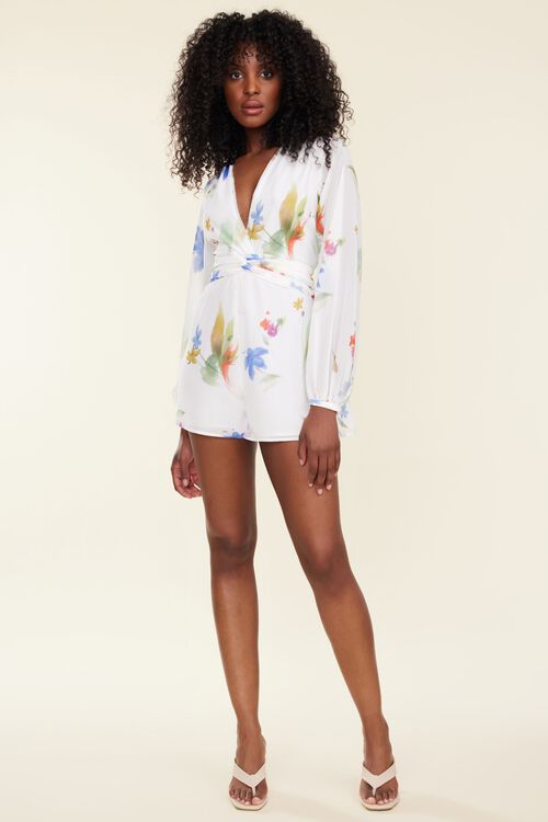 Long Sleeve Open Back Romper