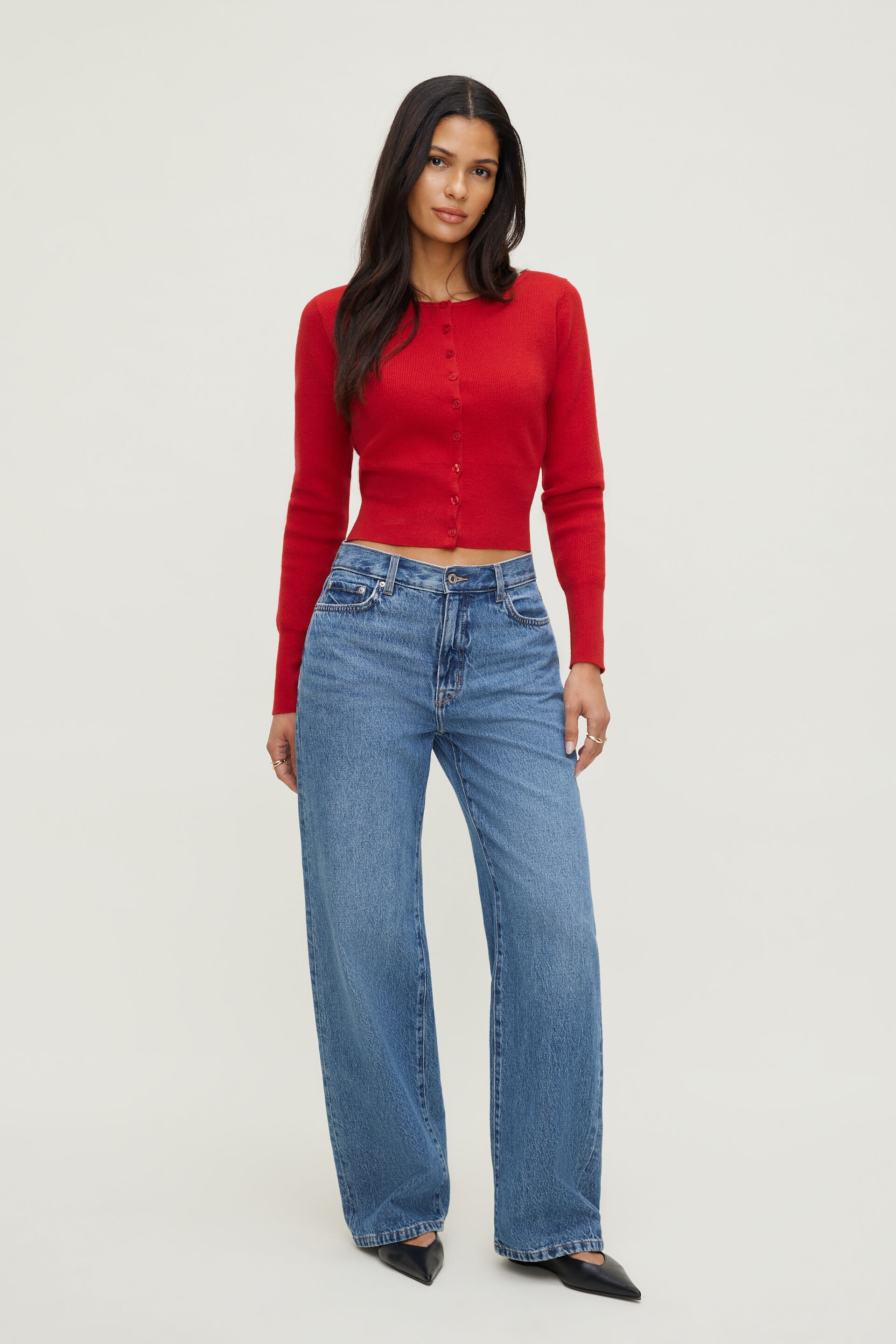 Sara Ribbed Cinch Hem Cardigan