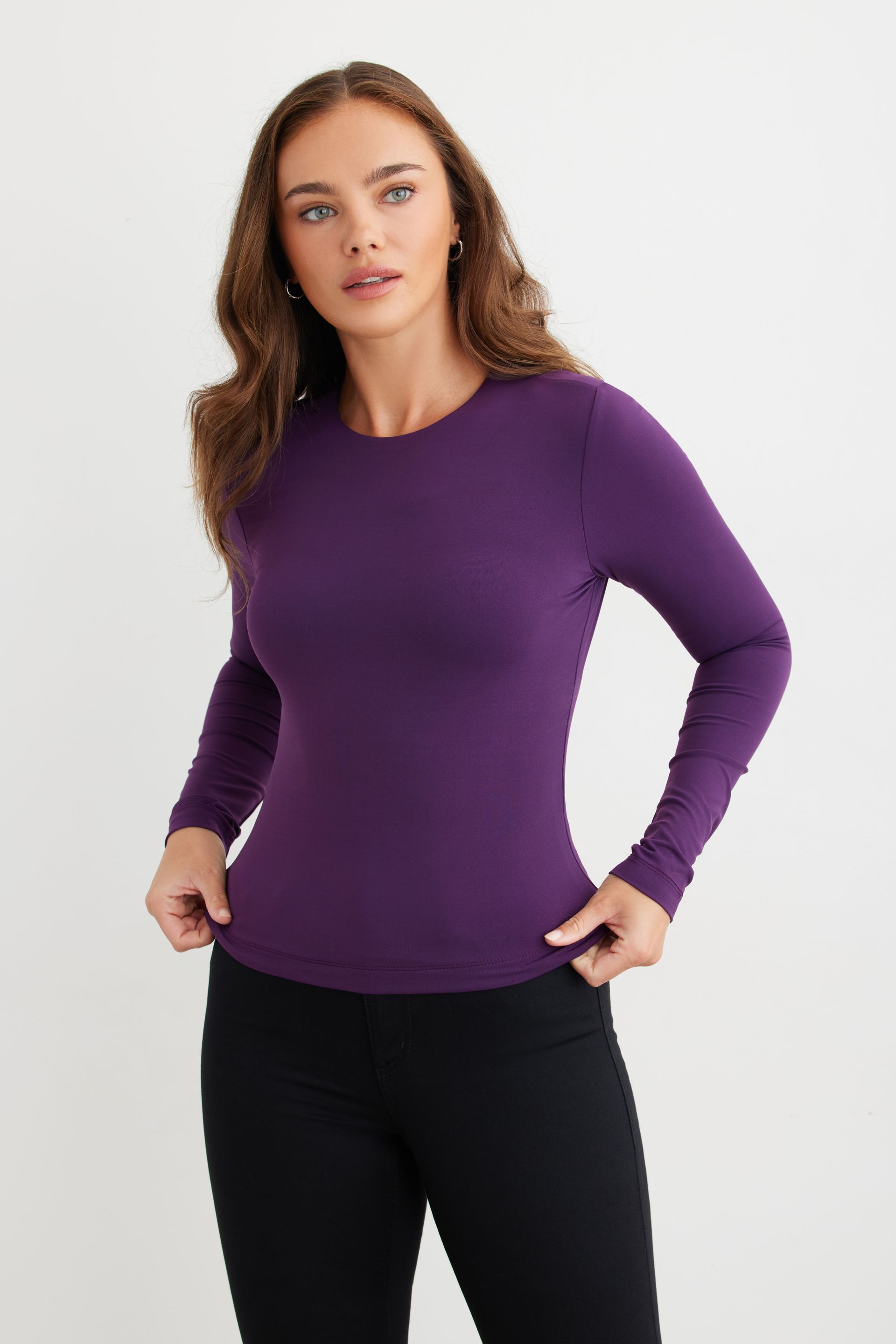 Tai Sculpt Long Sleeve Crew Neck Top