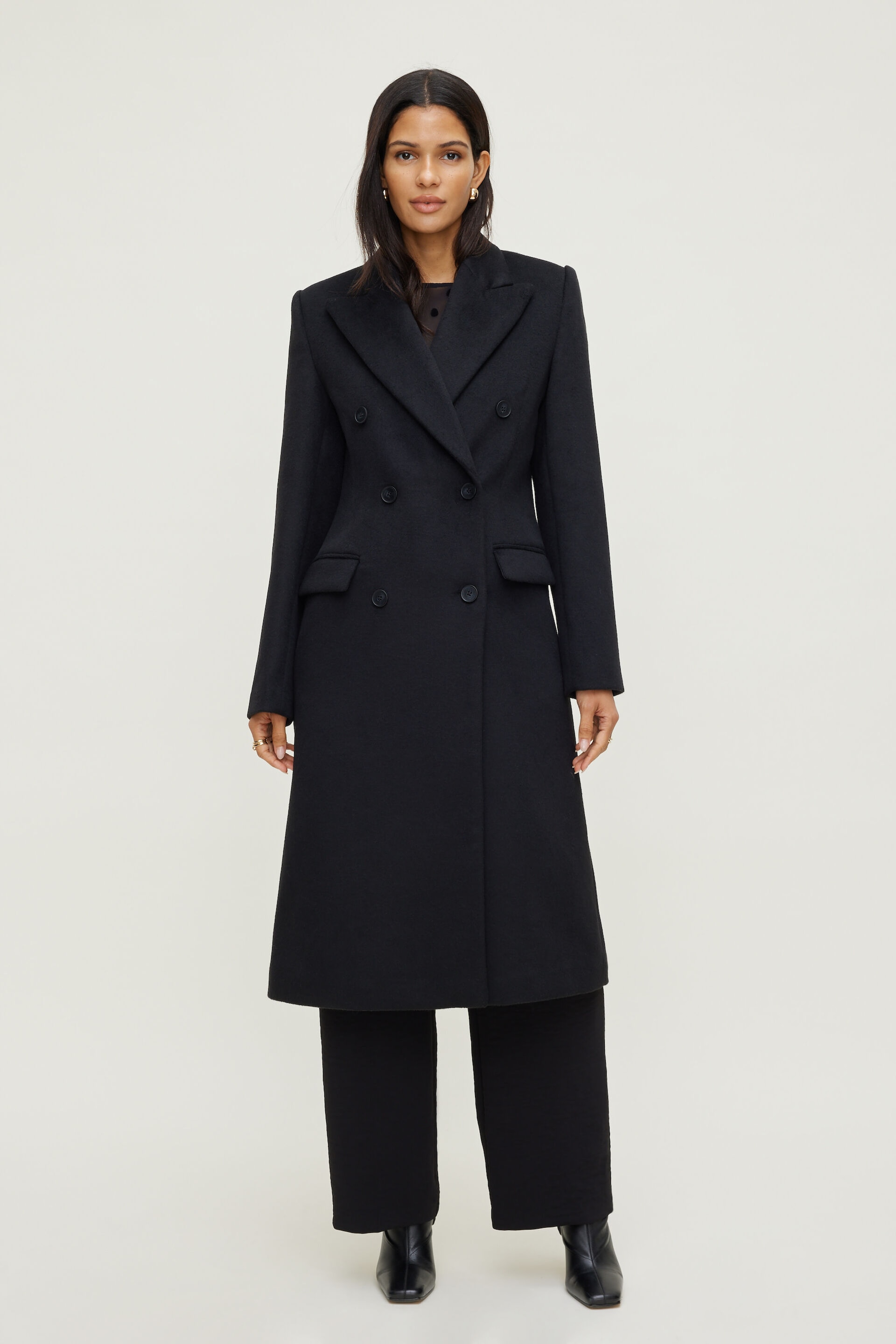 Manteau surdimensionné en laine à double boutonnage